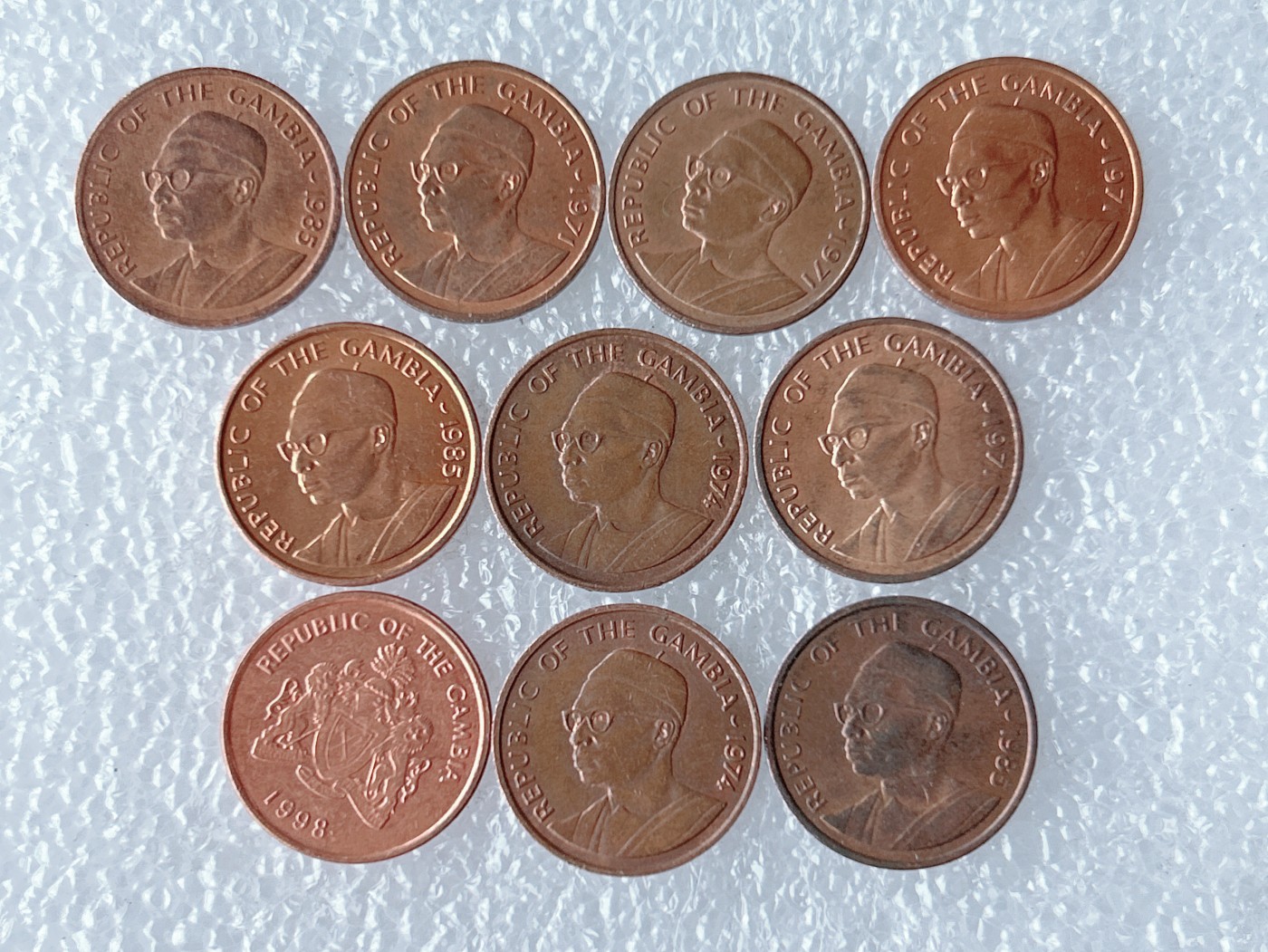 第一海外回流一元起拍收藏 散币场 第59期 冈比亚1布图 10枚