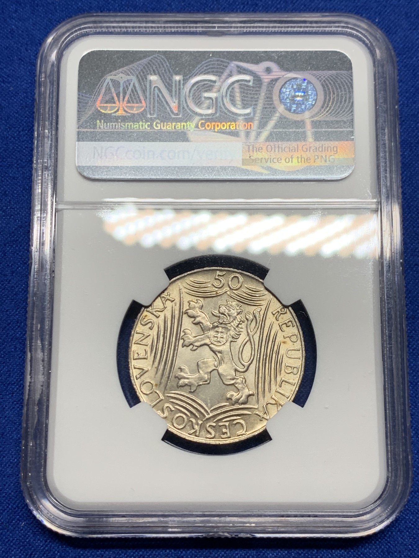 《竞宝斋》第235场-周日，周一，周二，周三 疯狂4连拍 (全场包邮) NGC-MS64 捷克斯洛伐克 1949年 斯大林诞辰纪念50克朗银币 状态绝佳