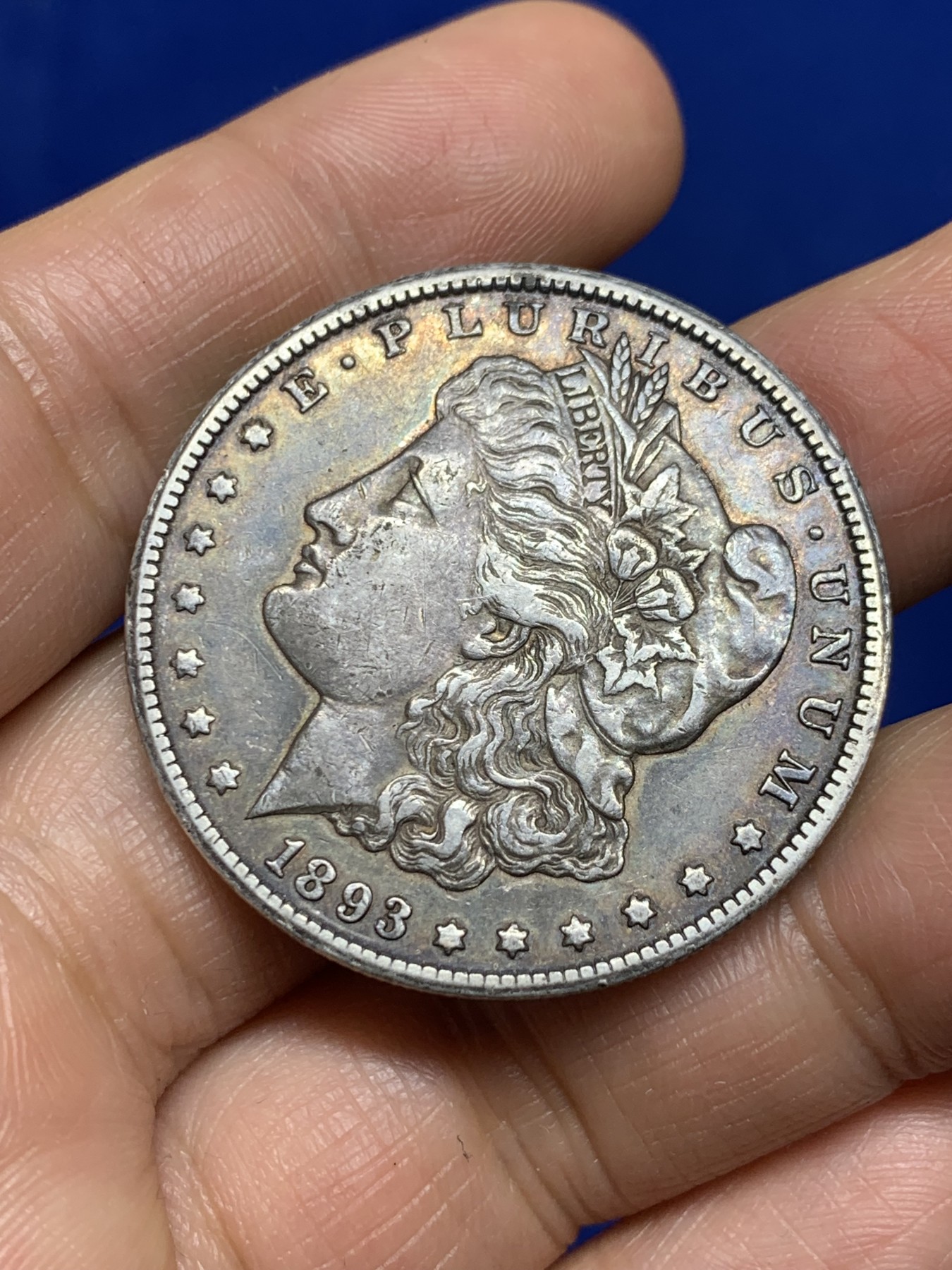 《竞宝斋》第235场-周日，周一，周二，周三 疯狂4连拍 (全场包邮) 美国1893摩根cc版银币 原味深彩包浆 少见版别