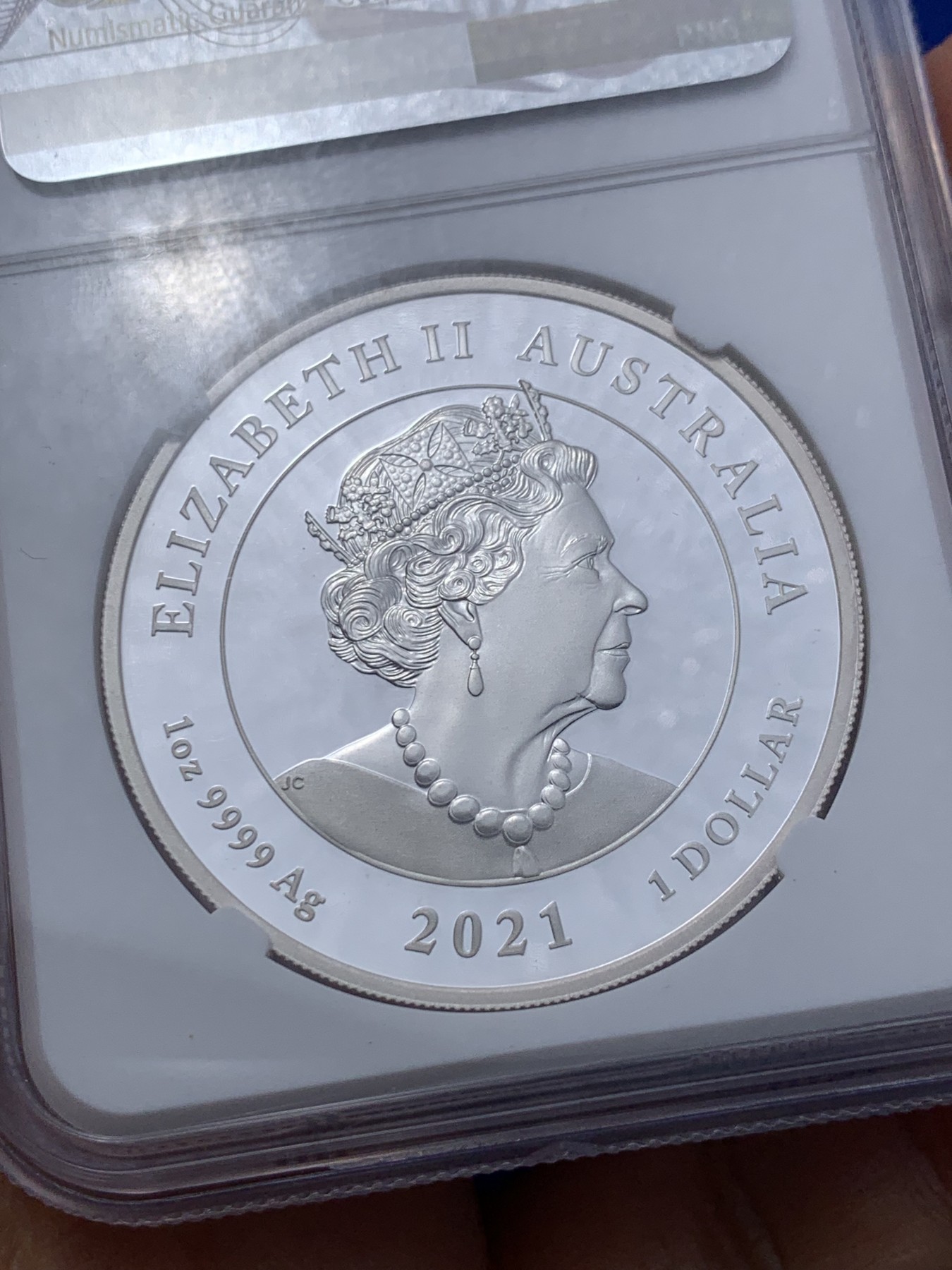 《竞宝斋》第235场-周日，周一，周二，周三 疯狂4连拍 (全场包邮) NGC-PF70UC 澳大利亚 2021年 1澳元 一生相守One Love 银币 带证书