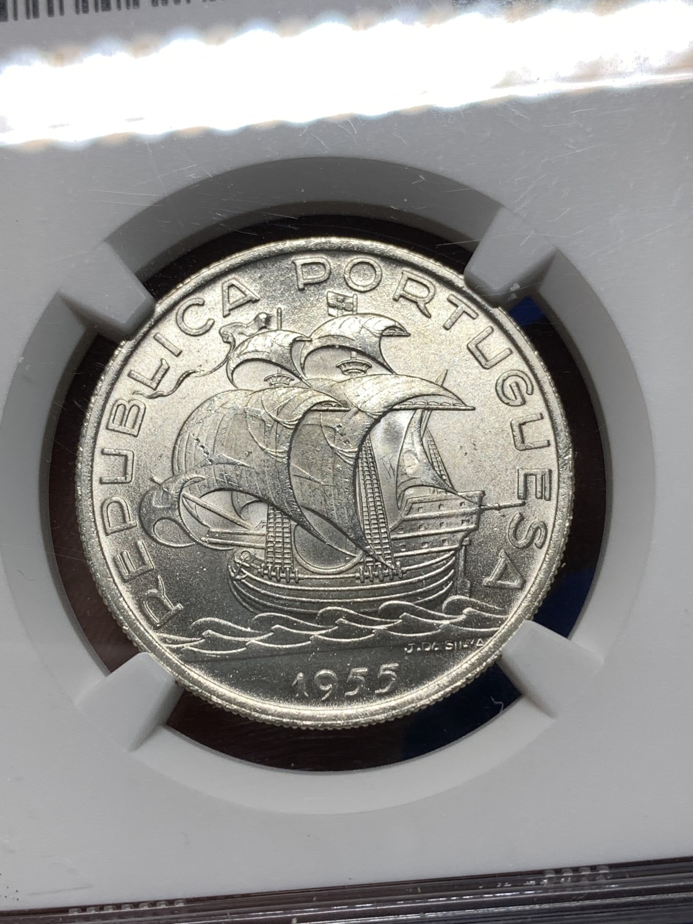 《竞宝斋》第235场-周日，周一，周二，周三 疯狂4连拍 (全场包邮) NGC-MS65 葡萄牙1955年大帆船10埃斯库多 一帆风顺 性价比高 人手一个