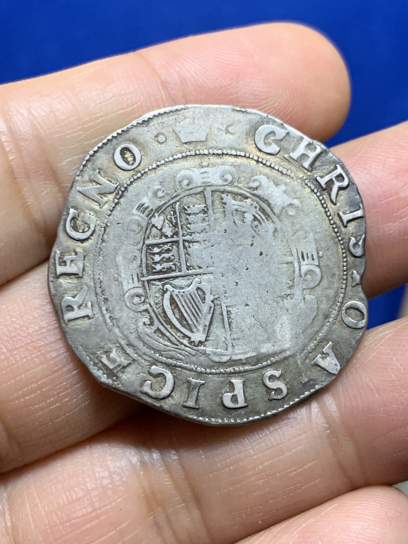 《竞宝斋》第235场-周日，周一，周二，周三 疯狂4连拍 (全场包邮) 英国查理一世半克朗银币 原味老包浆 中世纪打制币