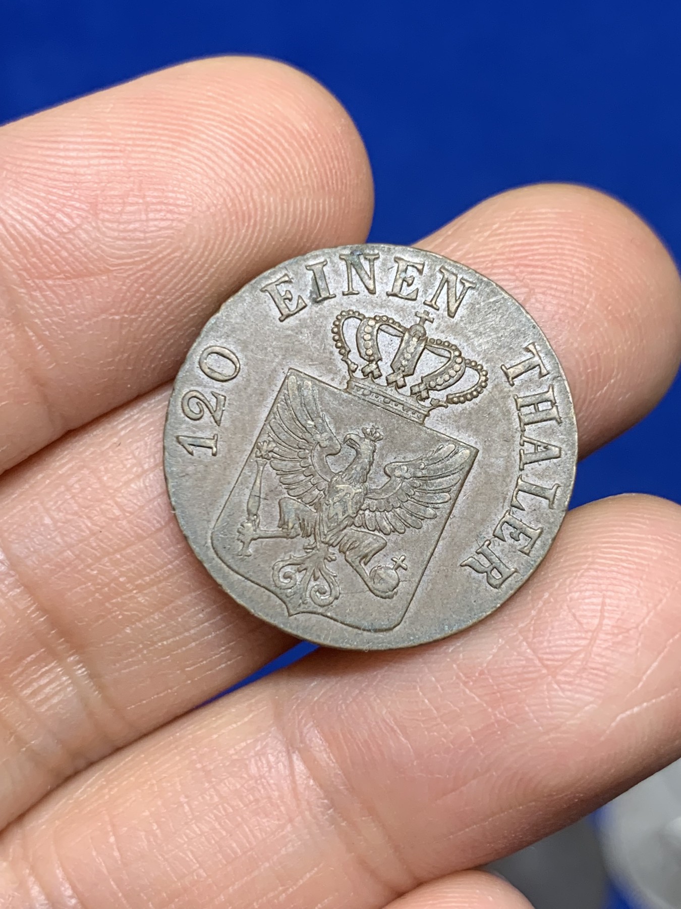 《竞宝斋》第235场-周日，周一，周二，周三 疯狂4连拍 (全场包邮) 1823年德国普鲁士3便士铜币