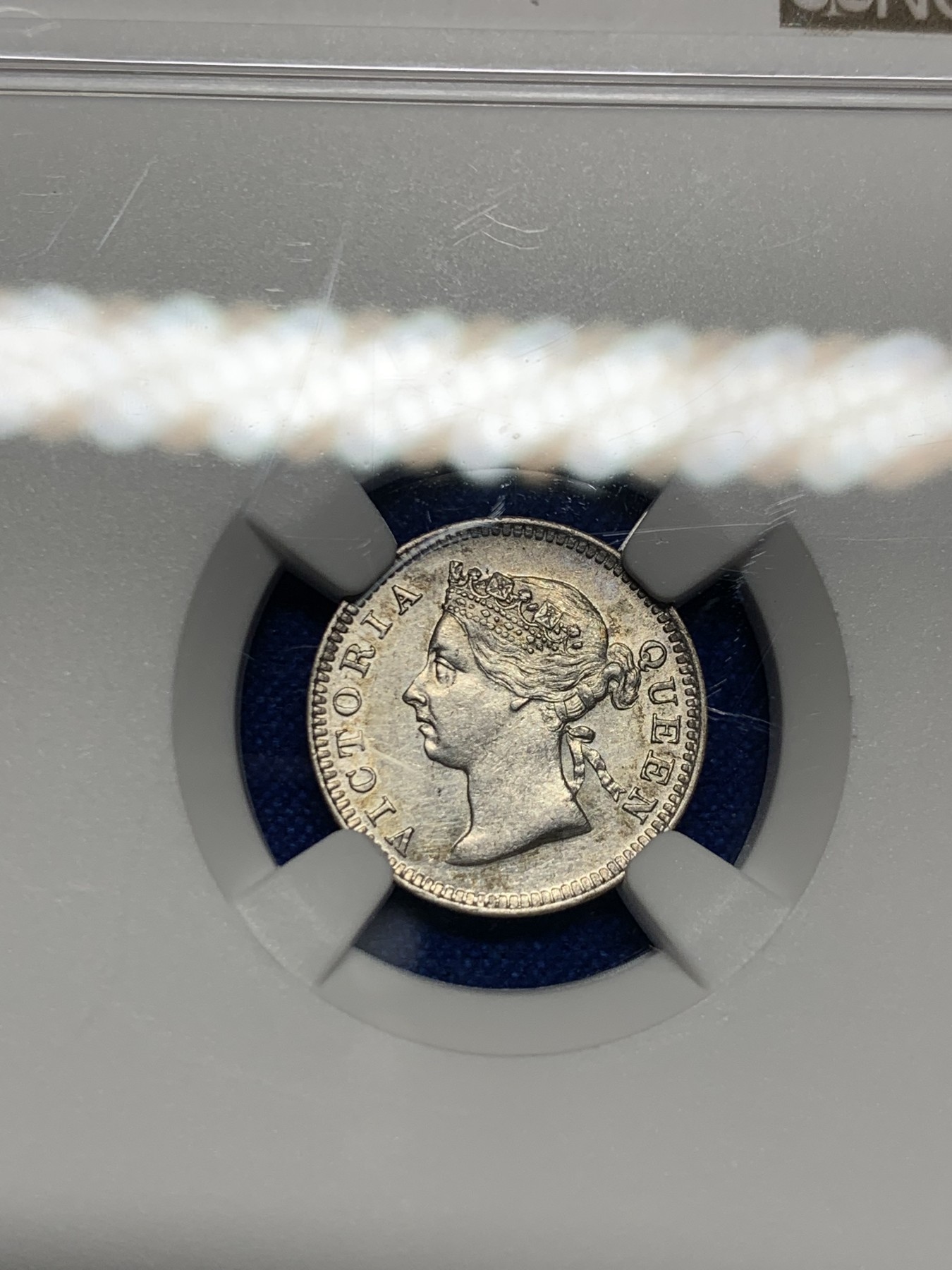 《竞宝斋》第235场-周日，周一，周二，周三 疯狂4连拍 (全场包邮) NGC UNC 原光香港1899年维多利亚五仙银币，严评好状态