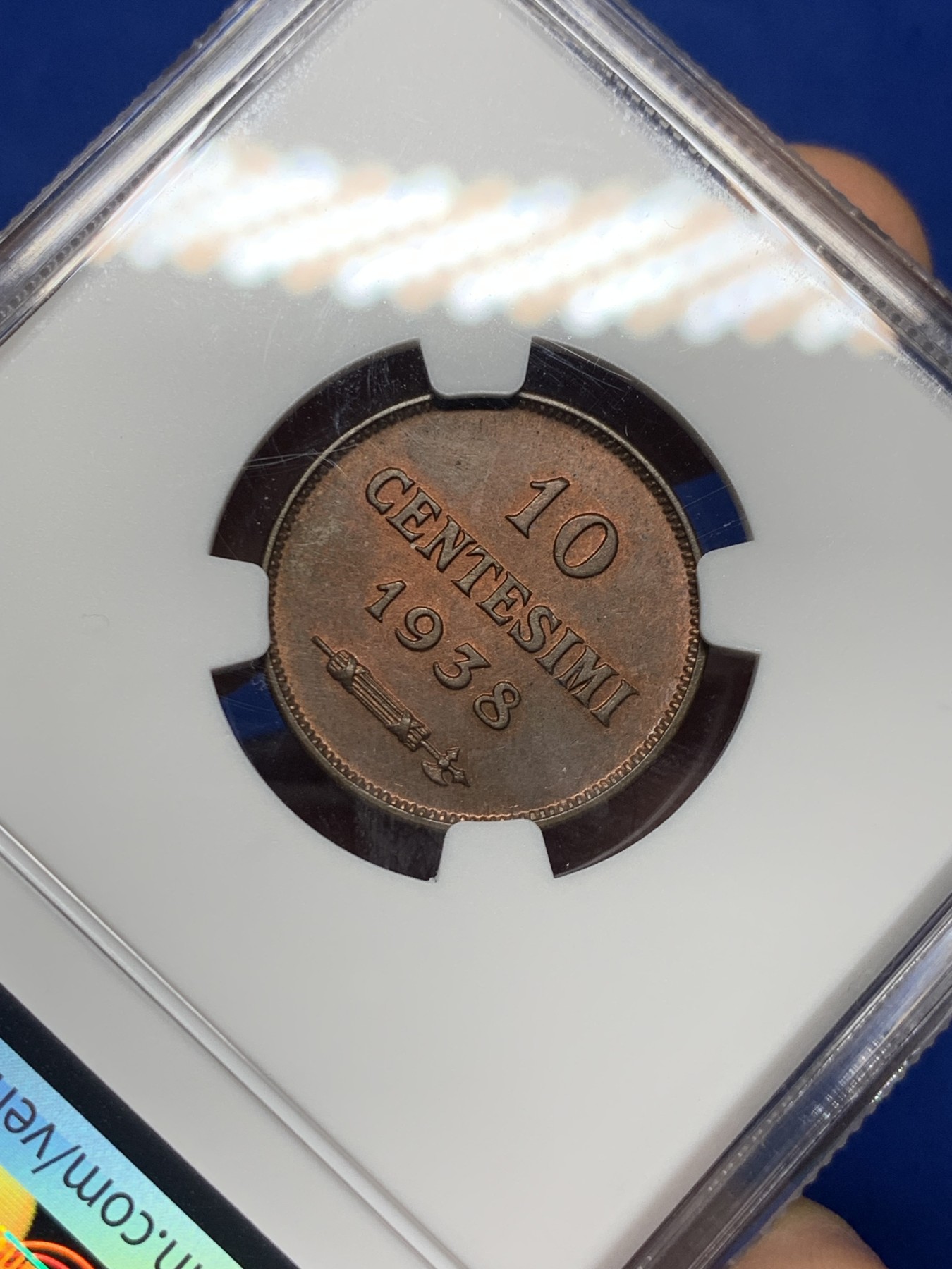 《竞宝斋》第235场-周日，周一，周二，周三 疯狂4连拍 (全场包邮) NGC MS64BN 圣马力诺1938年10分铜币