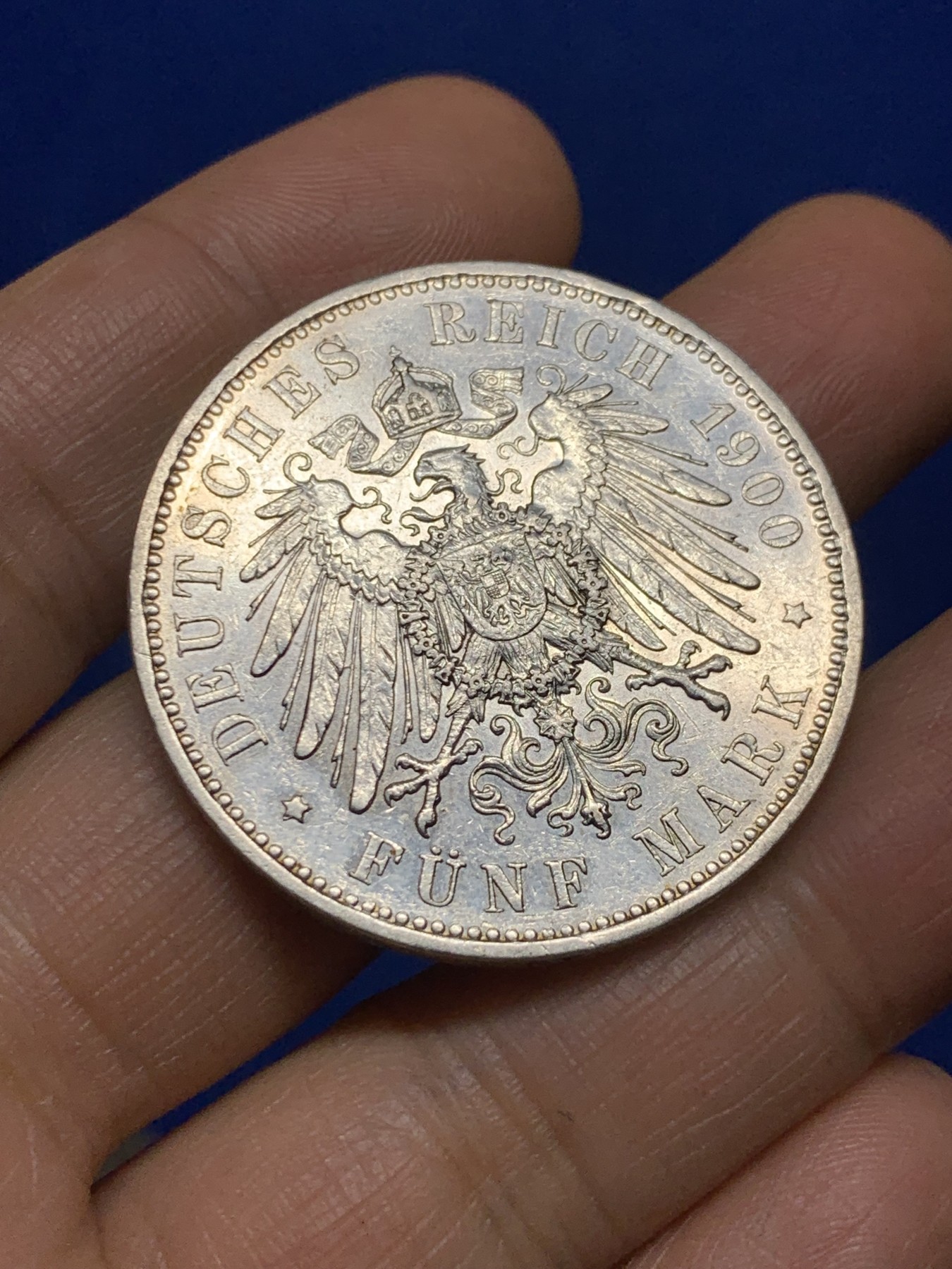 《竞宝斋》第235场-周日，周一，周二，周三 疯狂4连拍 (全场包邮) 1900年德国萨克森阿尔伯特5马克银币