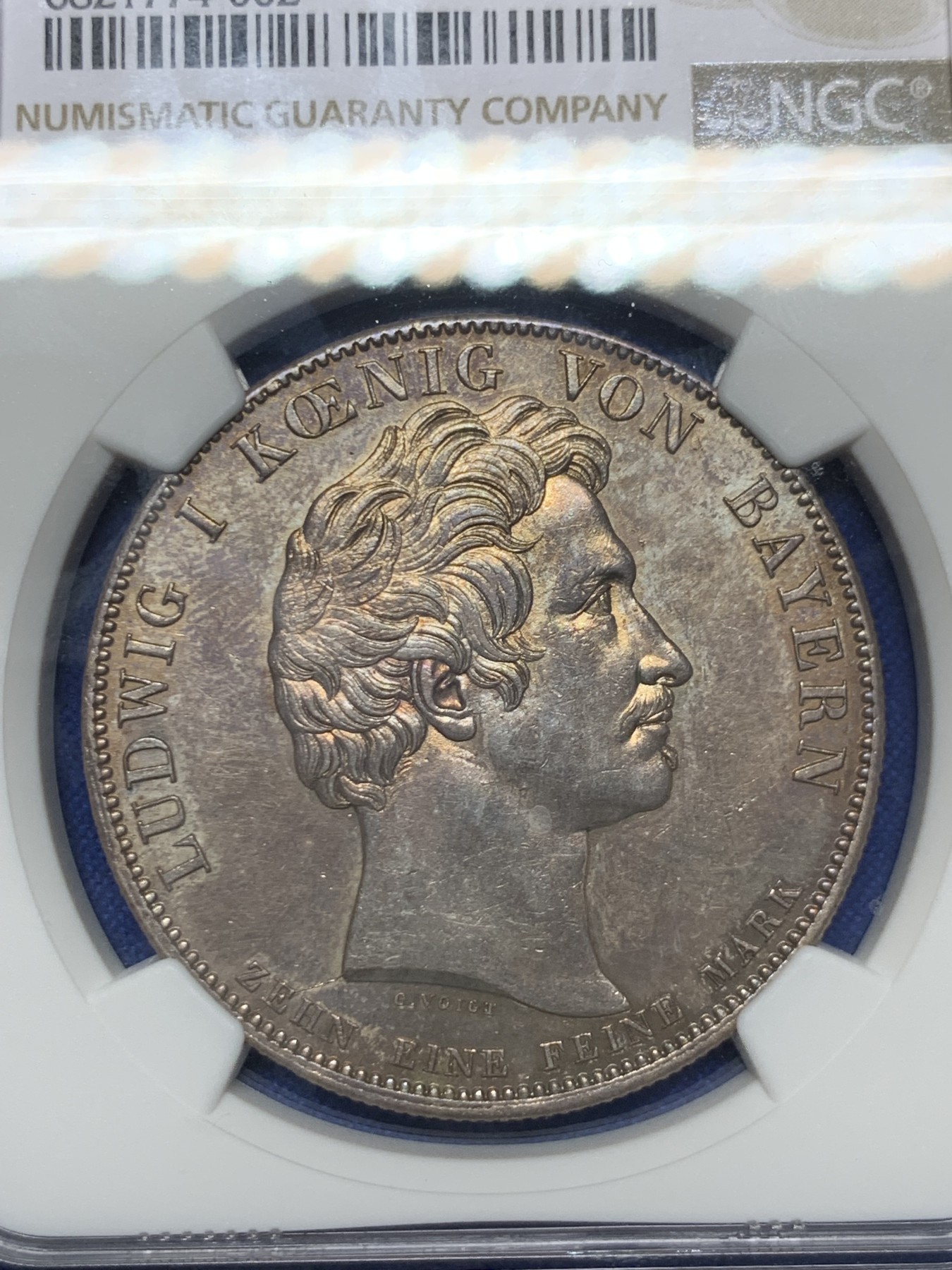 《竞宝斋》第235场-周日，周一，周二，周三 疯狂4连拍 (全场包邮) NGC AU 德国 1826 巴伐利亚 赖兴巴赫和弗劳恩霍夫 泰勒大银币底板光好带彩