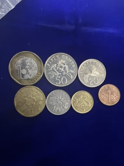 飞翔风筝第十场世界钱币 - 新加坡套币7枚套