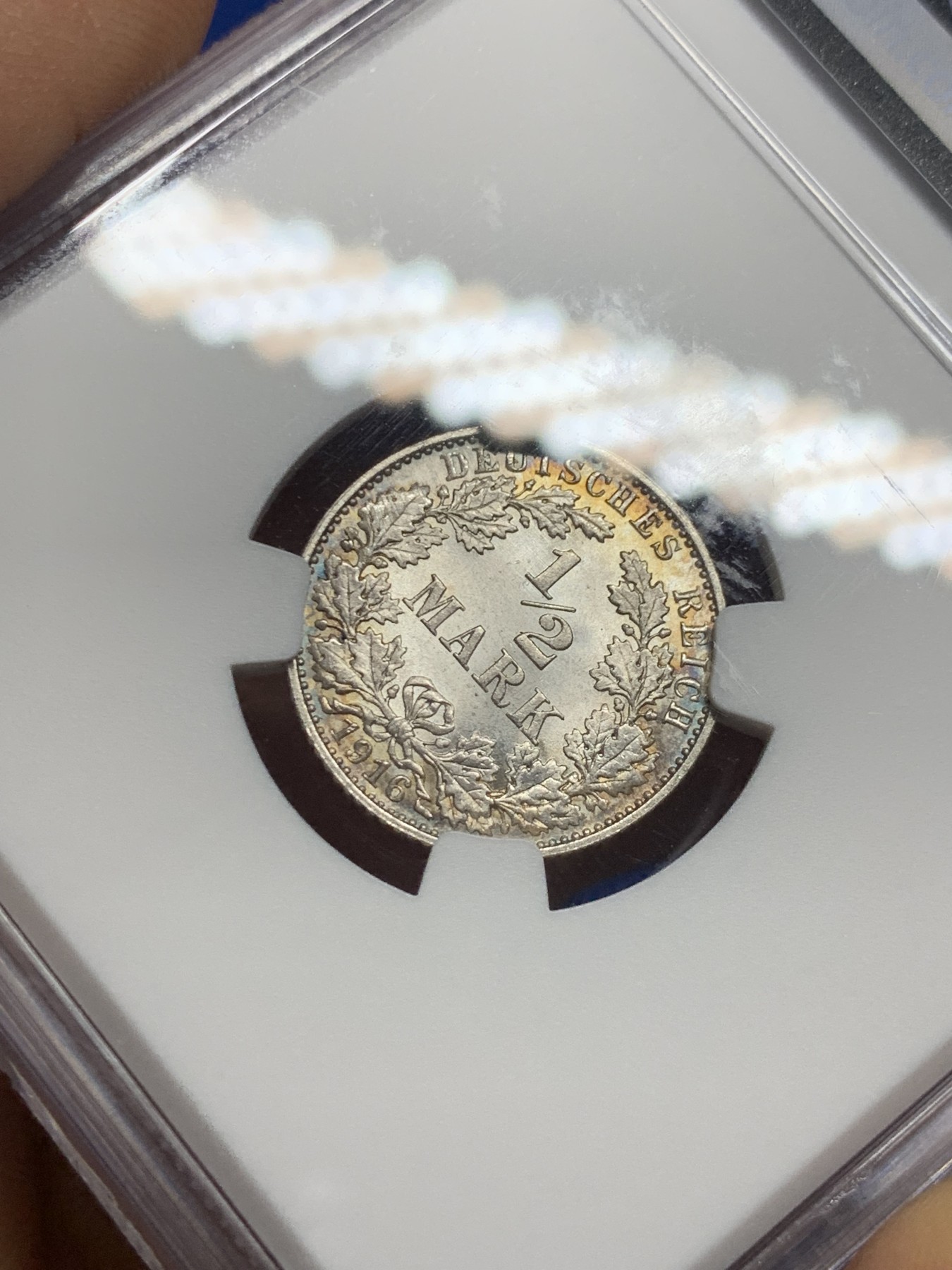 《竞宝斋》第235场-周日，周一，周二，周三 疯狂4连拍 (全场包邮) NGC MS66 德国1916年长翅1/2马克 高分彩光