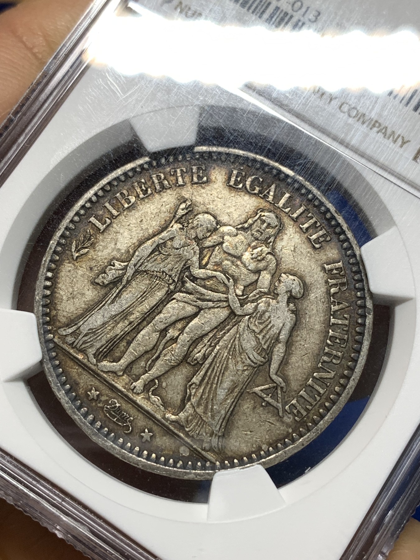 《竞宝斋》第235场-周日，周一，周二，周三 疯狂4连拍 (全场包邮) NGC XF45 法国1873大力神5法郎银币