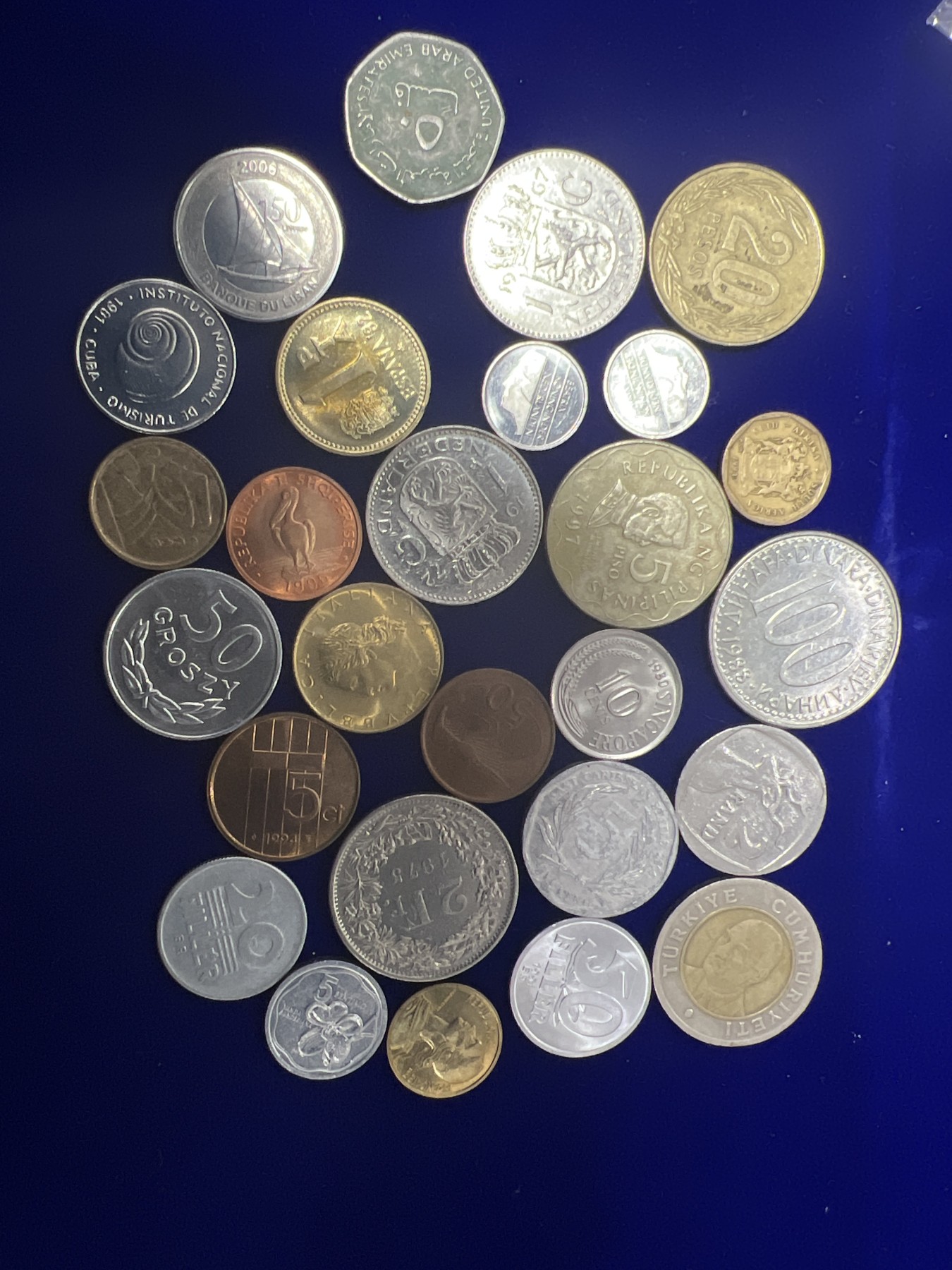 飞翔风筝第十场世界钱币 外国硬币27枚