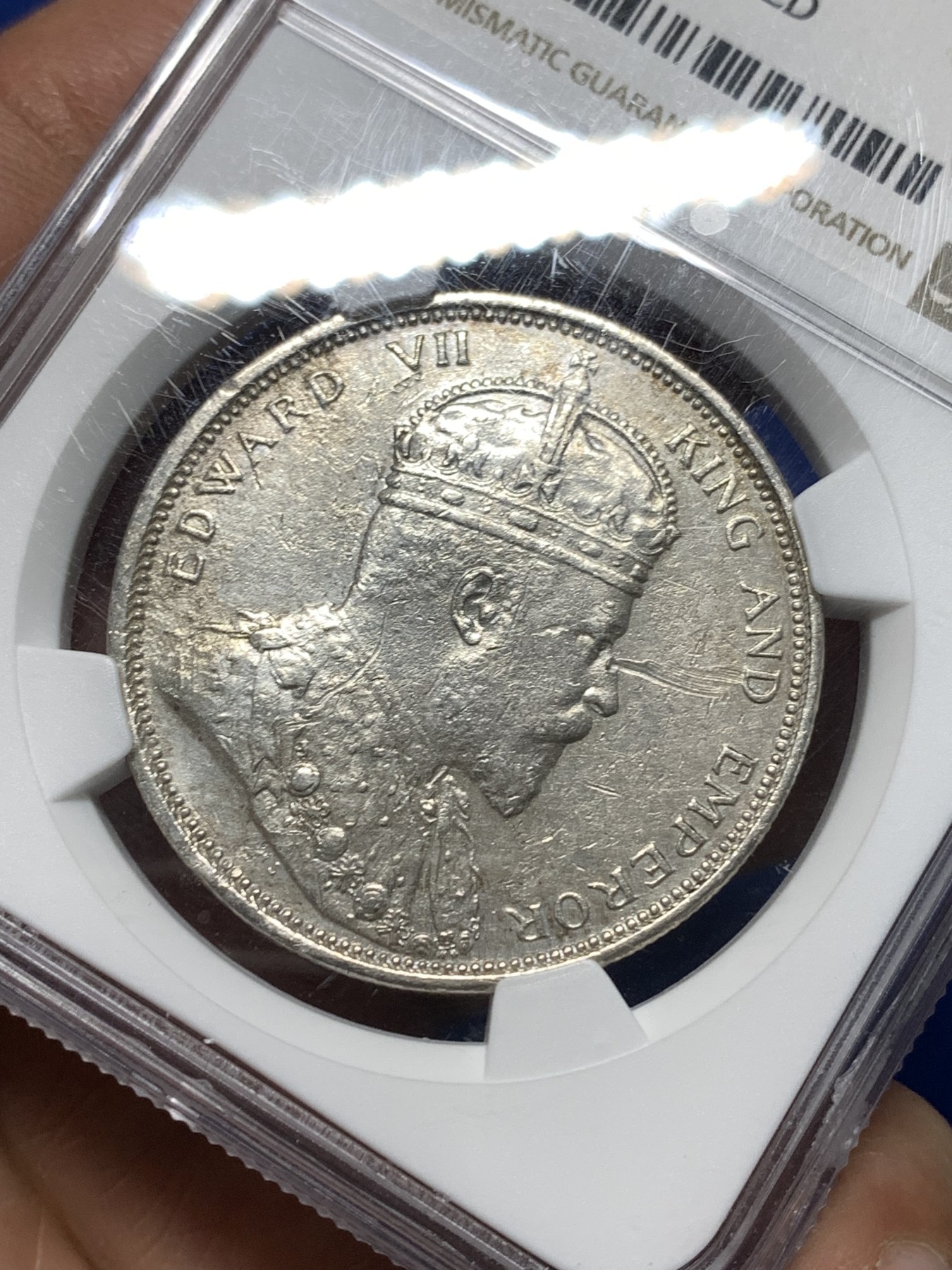 《竞宝斋》第235场-周日，周一，周二，周三 疯狂4连拍 (全场包邮) NGC  UNCD   1903年英属海峡大样 爱七壹圆银币 细节还不错