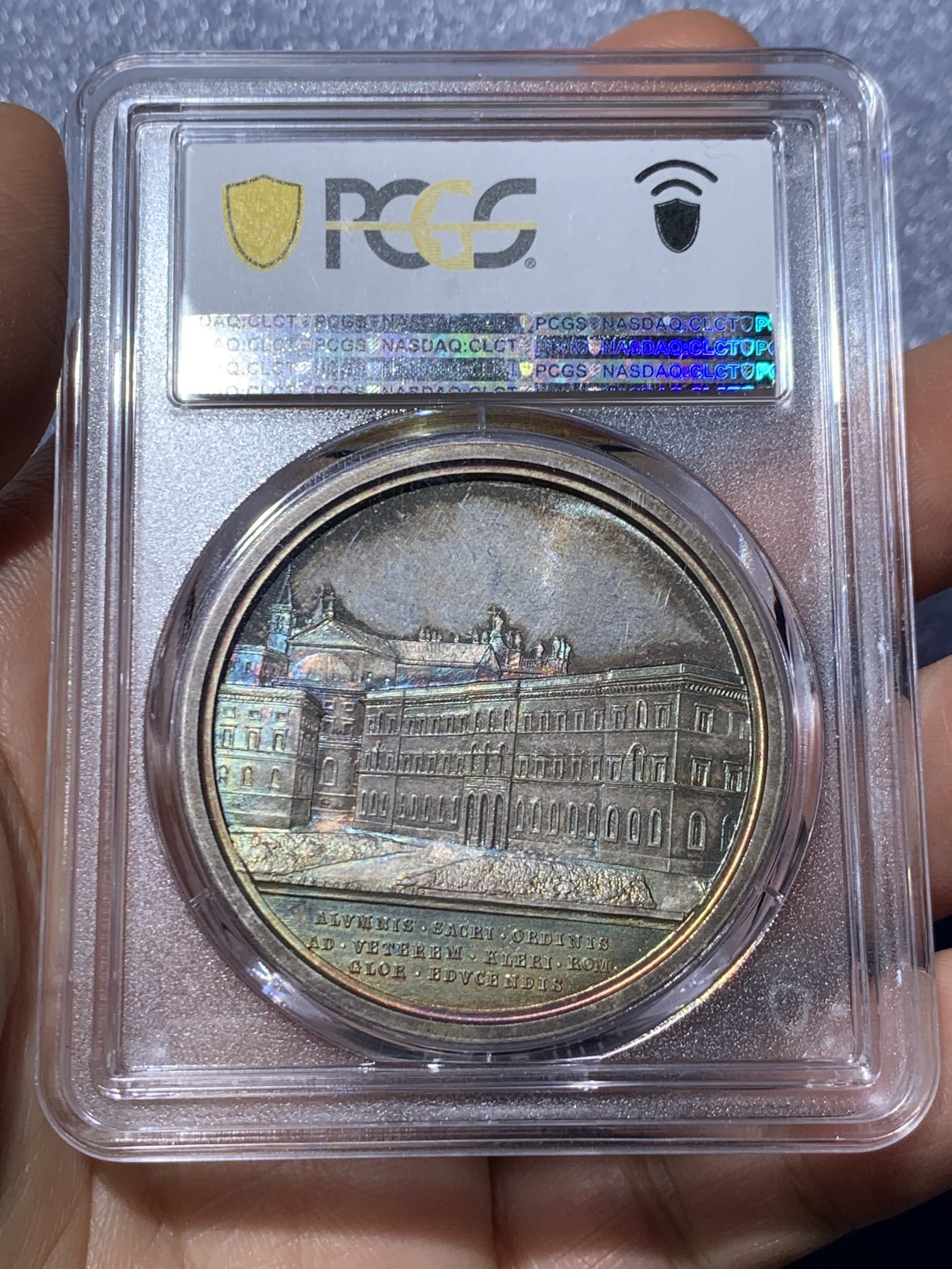 《竞宝斋》第235场-周日，周一，周二，周三 疯狂4连拍 (全场包邮) PCGS SP65  梵蒂冈1914顶级幻彩教皇银章