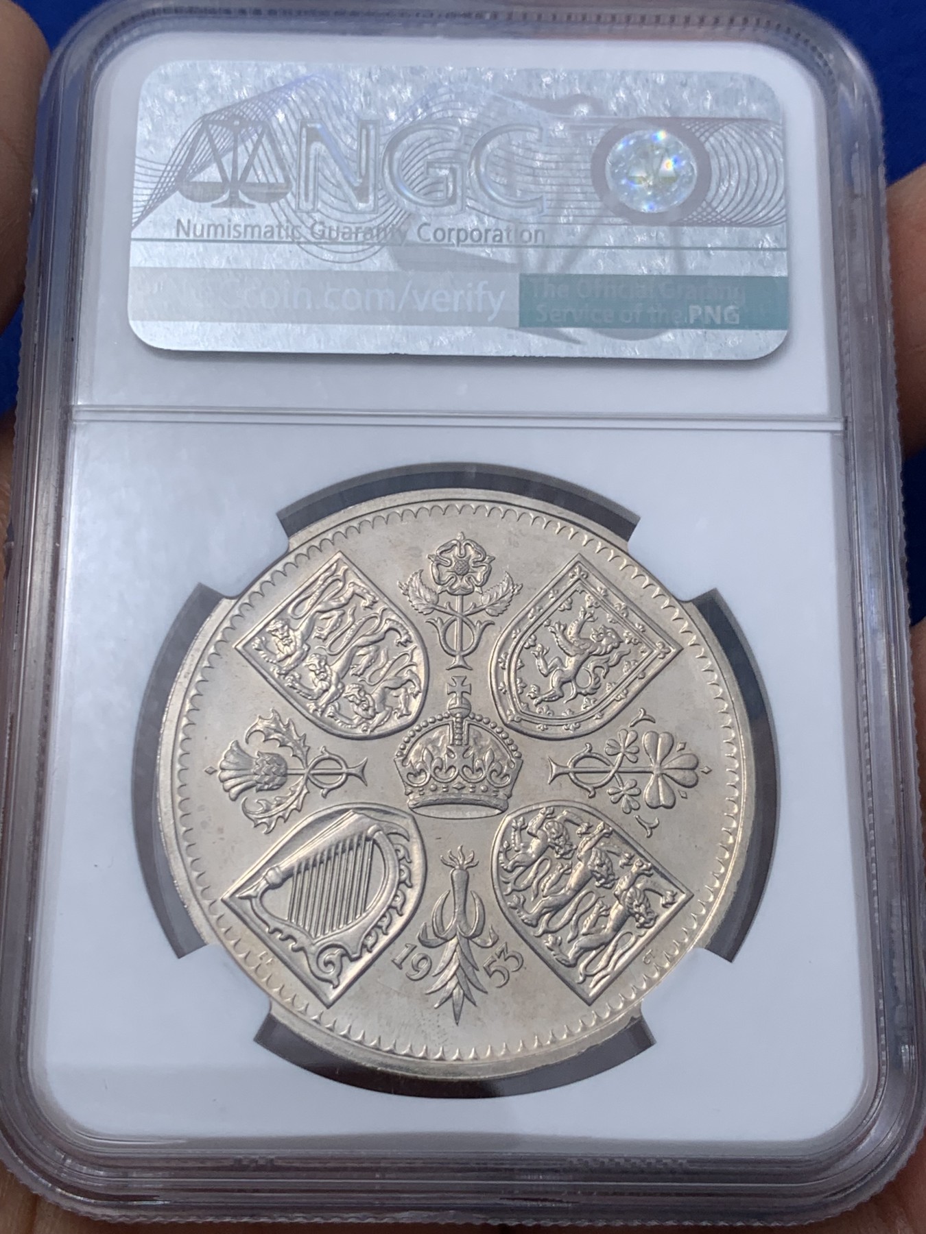 《竞宝斋》第235场-周日，周一，周二，周三 疯狂4连拍 (全场包邮) NGC PF64CAMEO 1953年英女王伊丽莎白加冕精制镍币