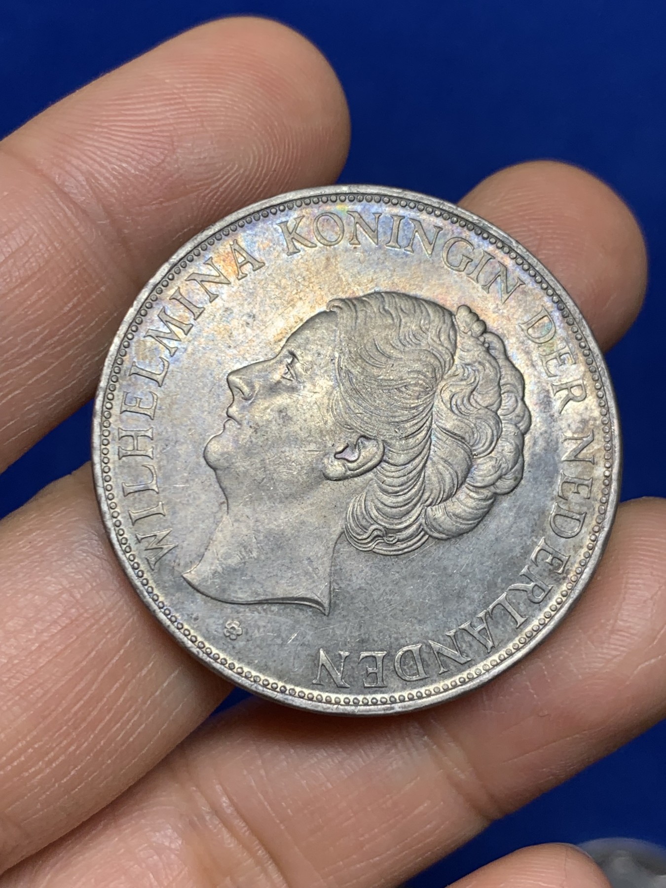 《竞宝斋》第235场-周日，周一，周二，周三 疯狂4连拍 (全场包邮) 荷兰1938年威廉明娜女王2.5盾大银币