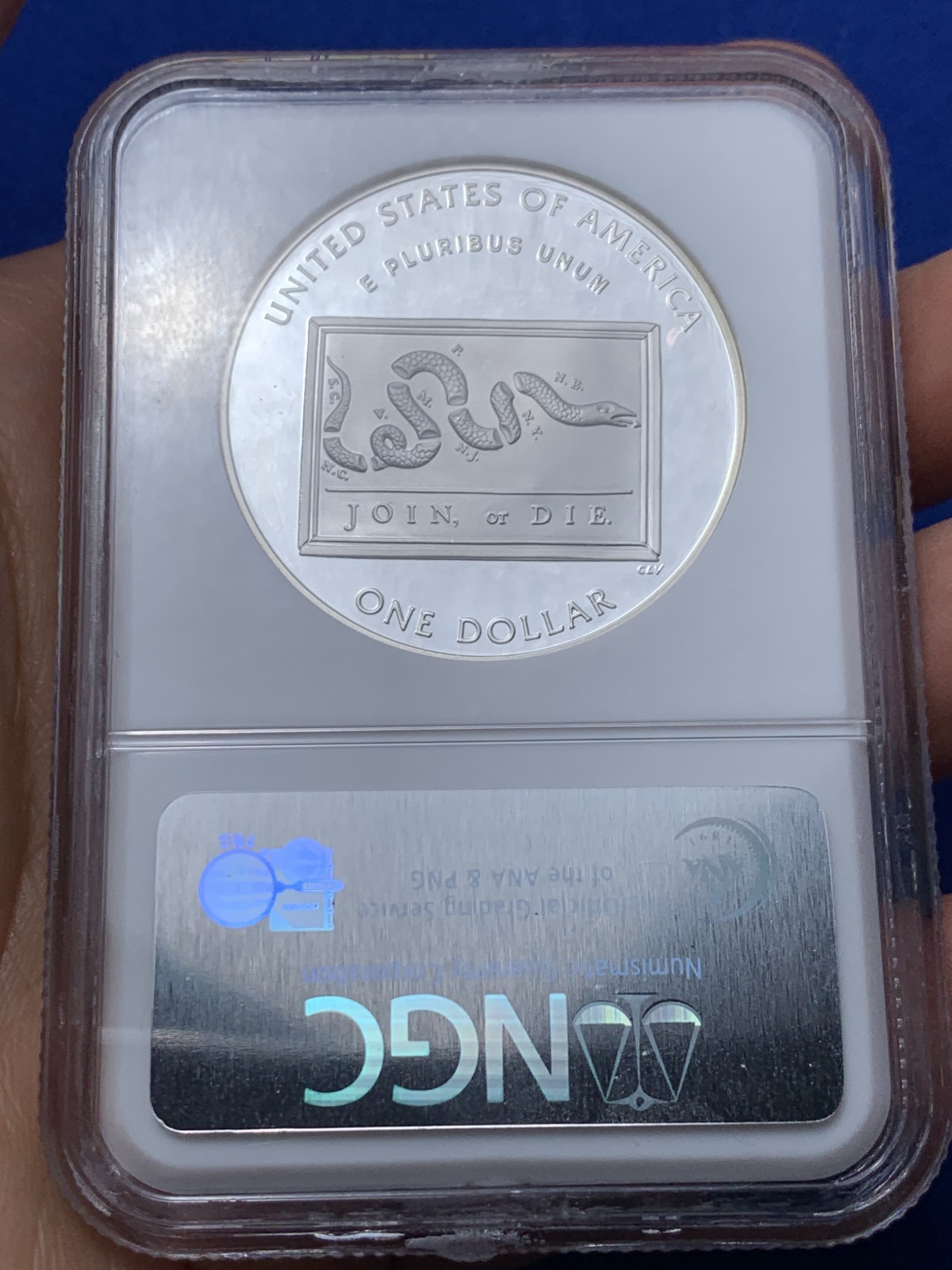 《竞宝斋》第235场-周日，周一，周二，周三 疯狂4连拍 (全场包邮) NGC-PF69 美国2006年富兰克林300周年诞辰纪念1元精制银币，PROOF镜面状态精制币，状态极佳，N经典小白盒老盒严评。