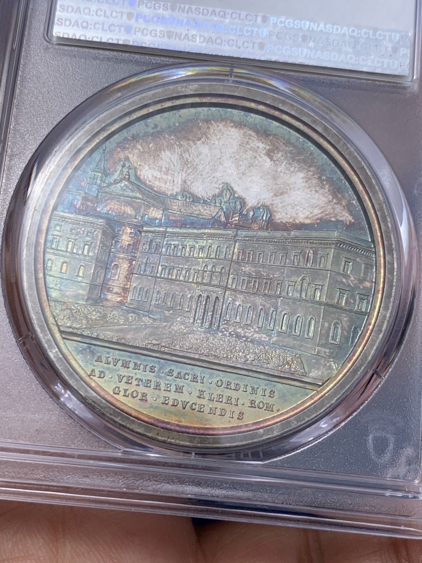 《竞宝斋》第235场-周日，周一，周二，周三 疯狂4连拍 (全场包邮) PCGS SP65  梵蒂冈1914顶级幻彩教皇银章