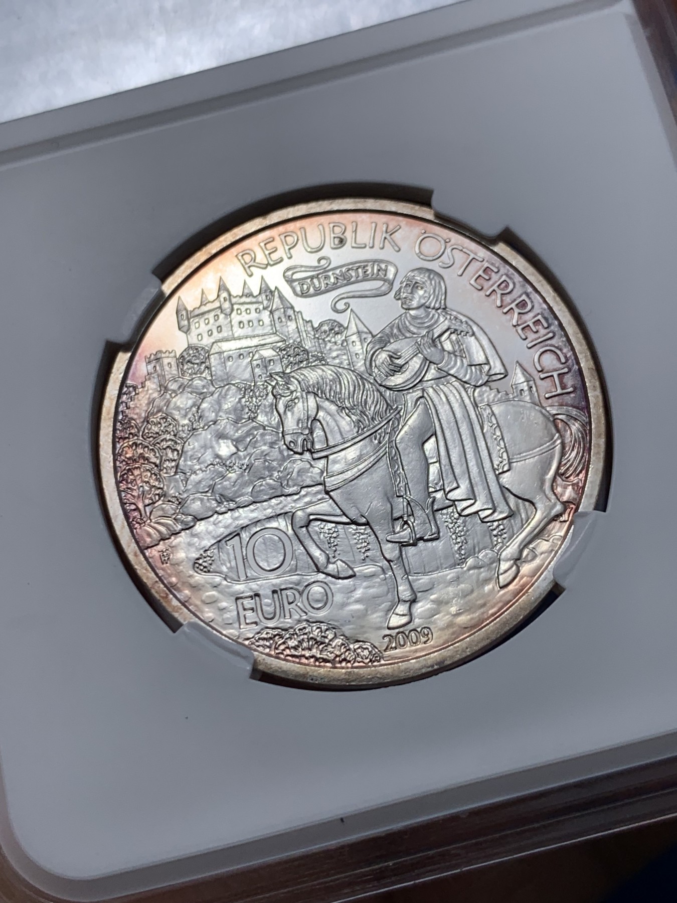 《竞宝斋》第235场-周日，周一，周二，周三 疯狂4连拍 (全场包邮) 奥地利 2009年 狮心王在杜恩施泰因 10欧元银币 UNC 边缘有氧化