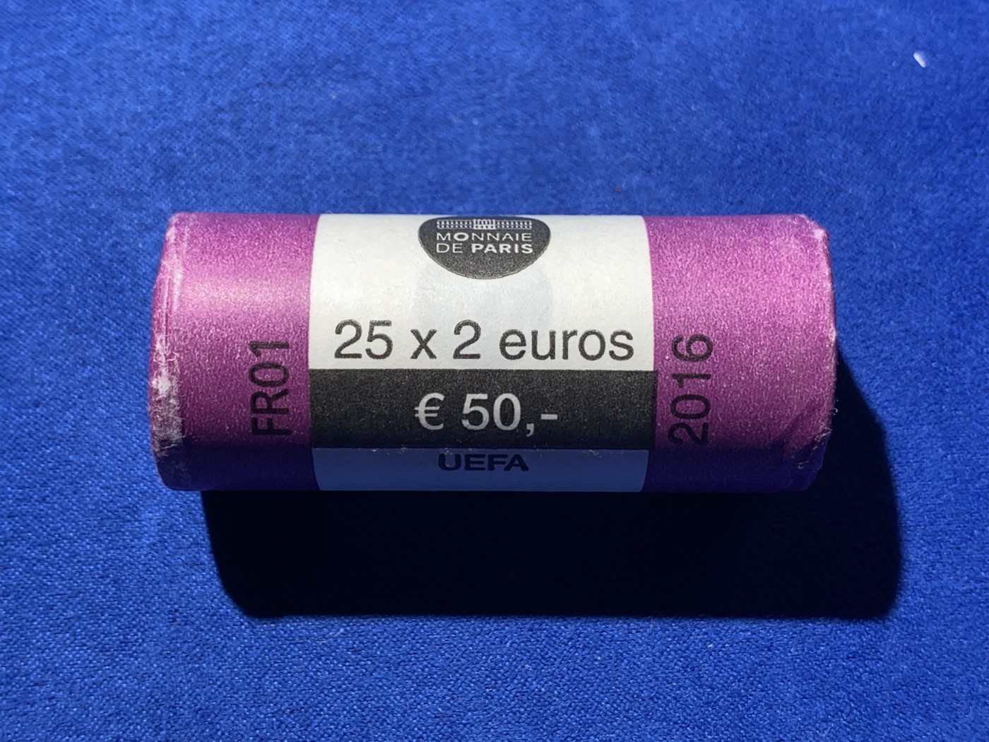 《竞宝斋》第235场-周日，周一，周二，周三 疯狂4连拍 (全场包邮) 2016年 法国欧洲杯2欧元纪念币（UEFA） 原卷未拆 25枚 面值50欧元