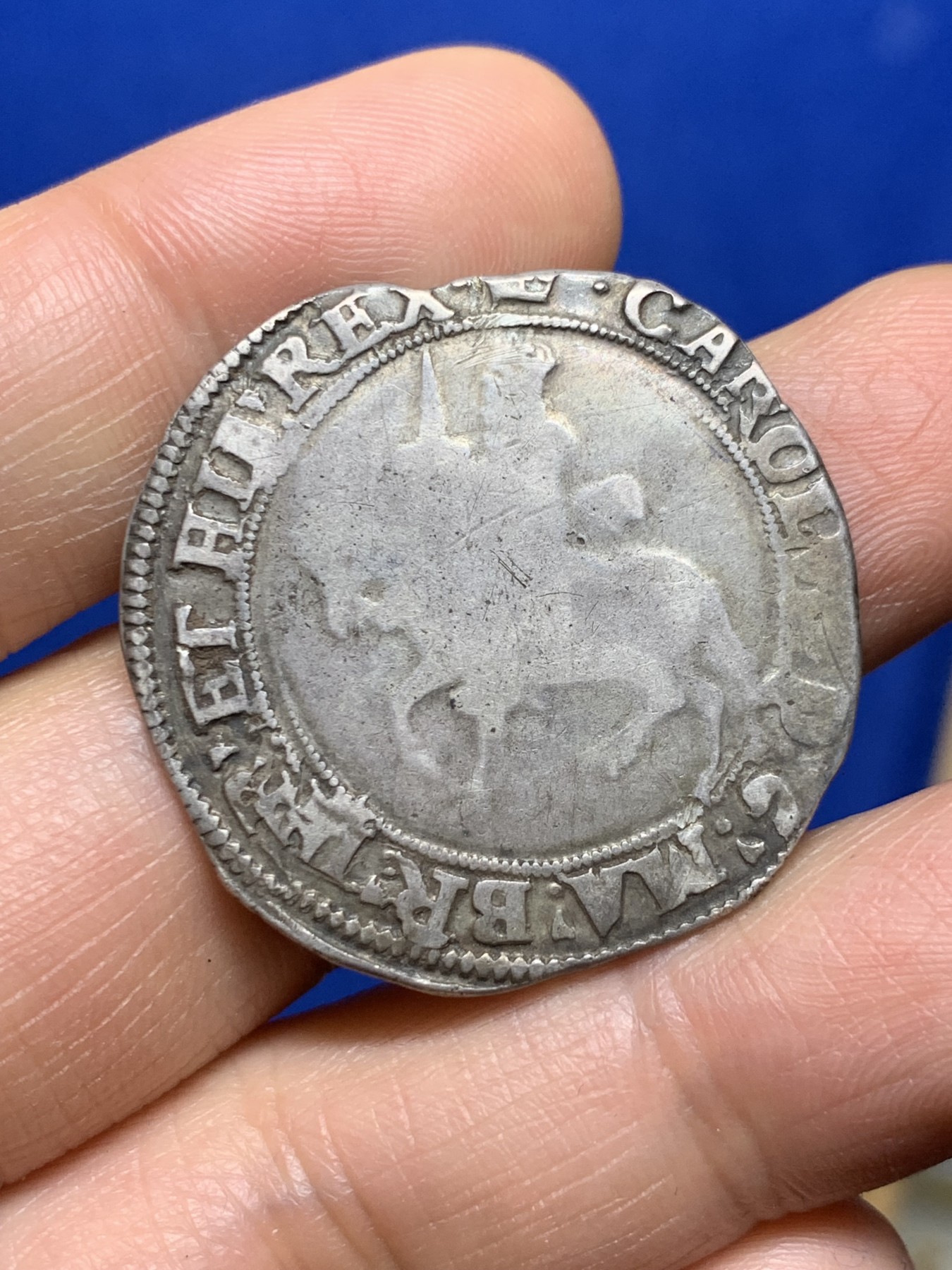 《竞宝斋》第235场-周日，周一，周二，周三 疯狂4连拍 (全场包邮) 英国查理一世半克朗银币 原味老包浆 中世纪打制币