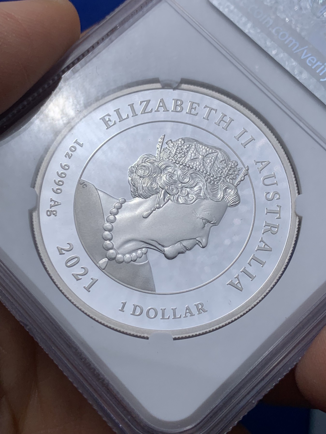 《竞宝斋》第235场-周日，周一，周二，周三 疯狂4连拍 (全场包邮) NGC-PF70UC 澳大利亚 2021年 1澳元 一生相守One Love 银币 带证书