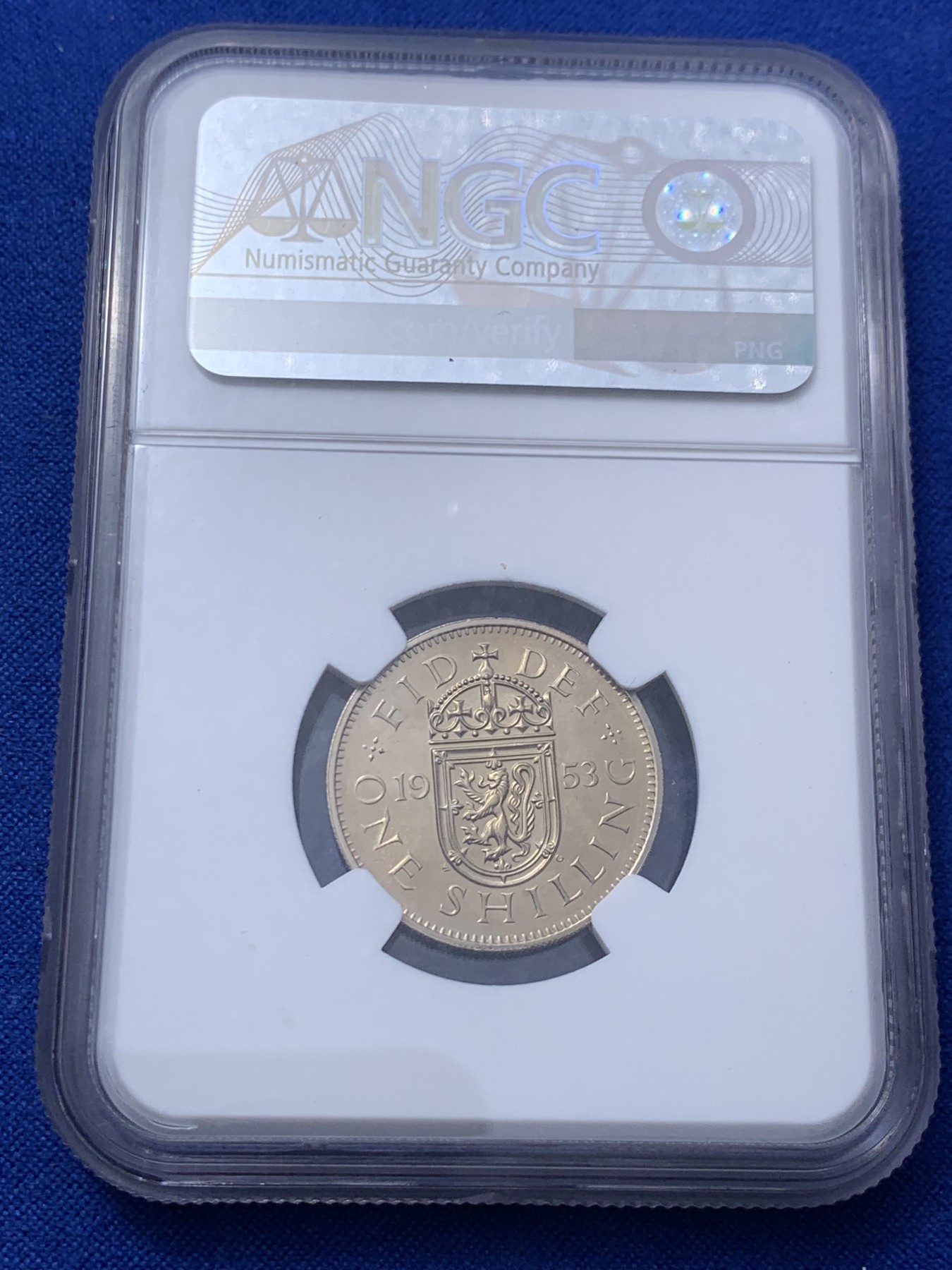 《竞宝斋》第235场-周日，周一，周二，周三 疯狂4连拍 (全场包邮) NGC PF65CAMEO 英国女王登基英格兰1953年1先令精制镍币