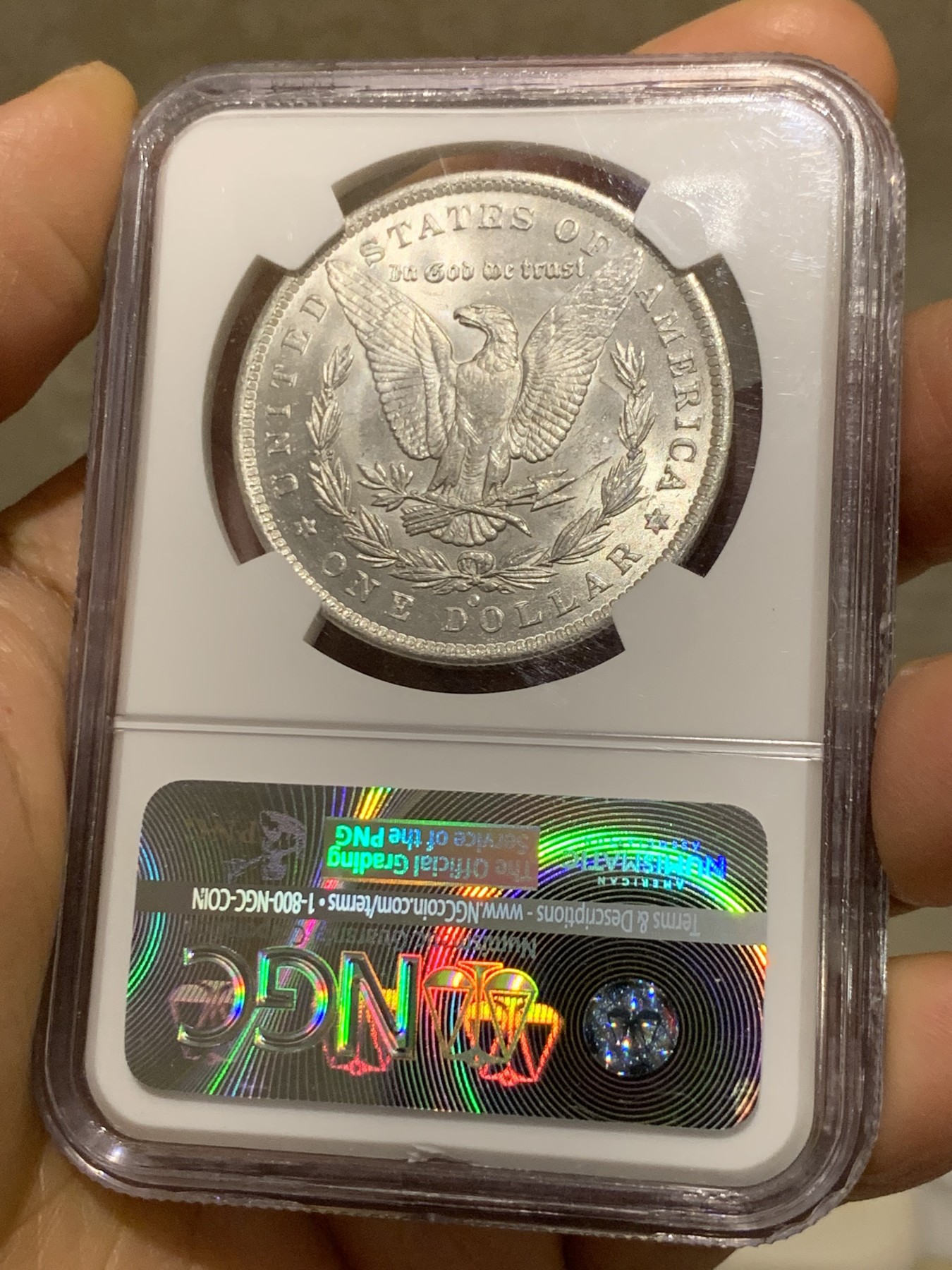 《竞宝斋》第235场-周日，周一，周二，周三 疯狂4连拍 (全场包邮) NGC-MS64 美国1885年摩根1美元 银光闪闪 MS-64标准分数 一步到位