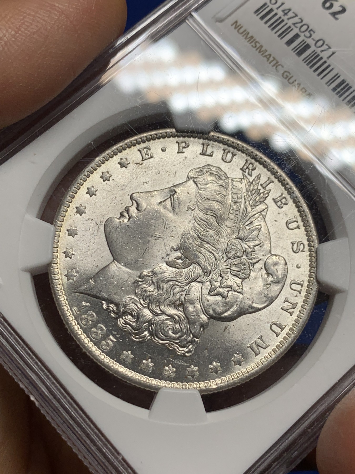 《竞宝斋》第235场-周日，周一，周二，周三 疯狂4连拍 (全场包邮) NGC-MS62 美国1885年O版摩根银元