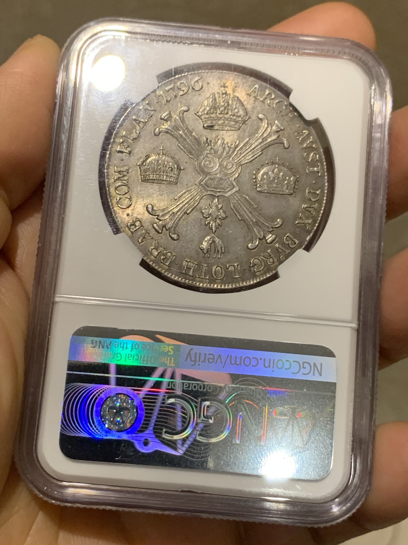 《竞宝斋》第235场-周日，周一，周二，周三 疯狂4连拍 (全场包邮) NGC MS62 神圣罗马帝国1796末代皇帝弗朗茨二世尼德兰大泰勒。A厂维也纳铸造，打制的非常好的一颗。包浆光泽一流，62分中的佼佼者。63的前几天美国拍了1.1w多人民币