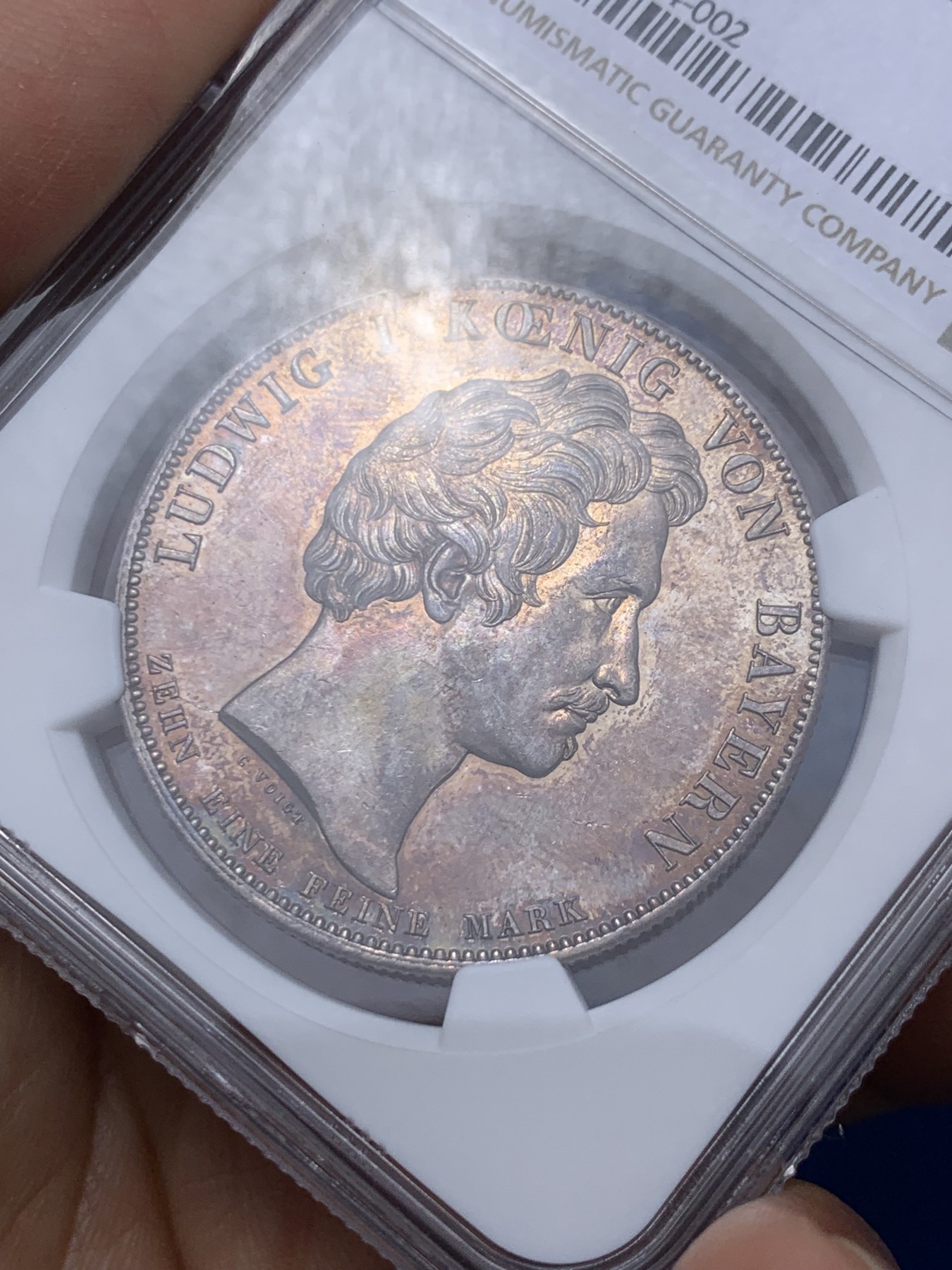 《竞宝斋》第235场-周日，周一，周二，周三 疯狂4连拍 (全场包邮) NGC AU 德国 1826 巴伐利亚 赖兴巴赫和弗劳恩霍夫 泰勒大银币底板光好带彩