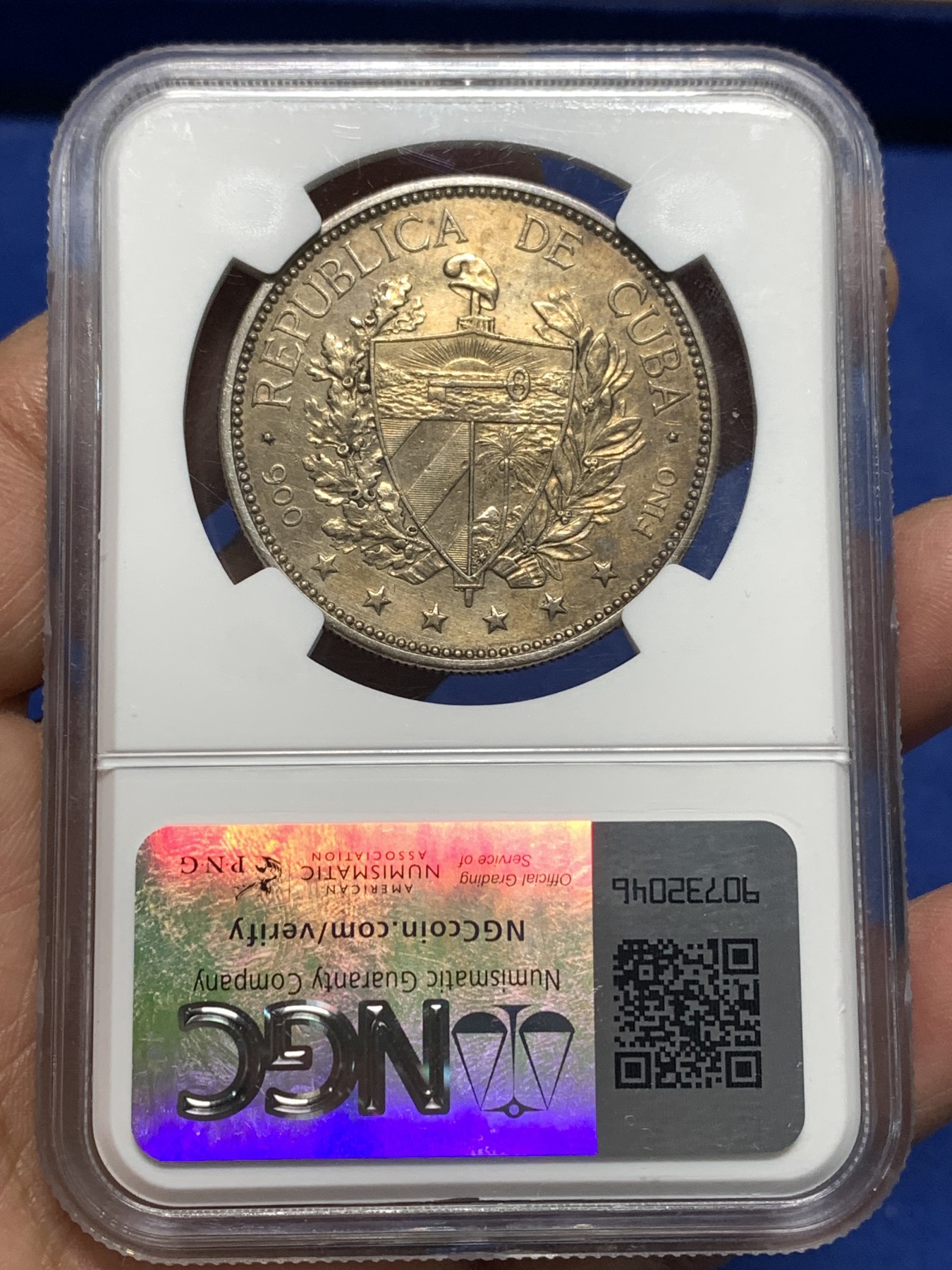 《竞宝斋》第235场-周日，周一，周二，周三 疯狂4连拍 (全场包邮) NGC-AU Details  古巴名誉名自由女神 1897年 1比索银币 星下位。