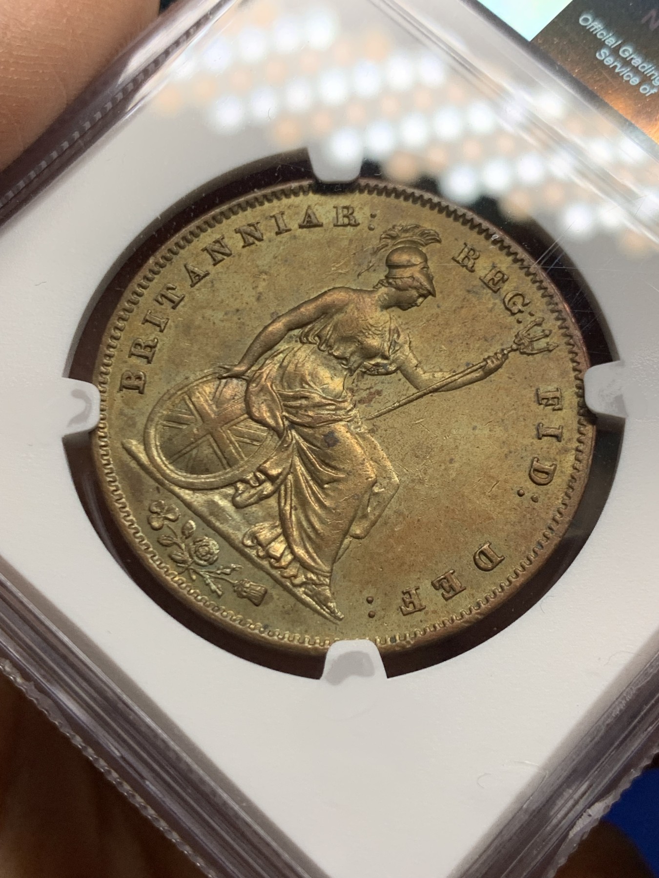 《竞宝斋》第235场-周日，周一，周二，周三 疯狂4连拍 (全场包邮) NGC-UNCD 英国1848/7年青年维多利亚1便士大铜币 少见骑字版（NGC没有标注骑字）