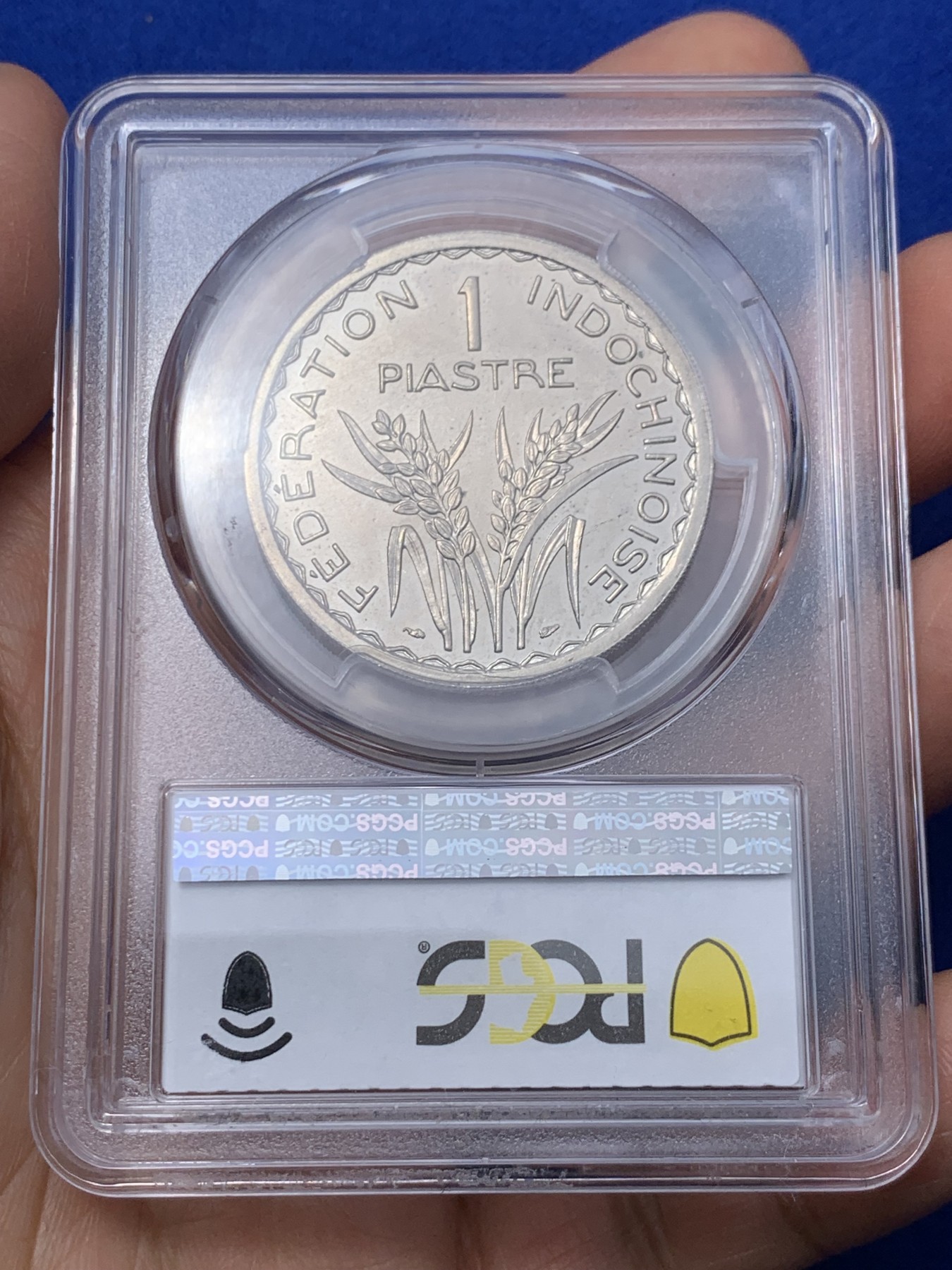 《竞宝斋》第235场-周日，周一，周二，周三 疯狂4连拍 (全场包邮) PCGS SP64 法属印支 1946年ESSAI坐洋1皮阿斯特样币镍币，原光高分好品