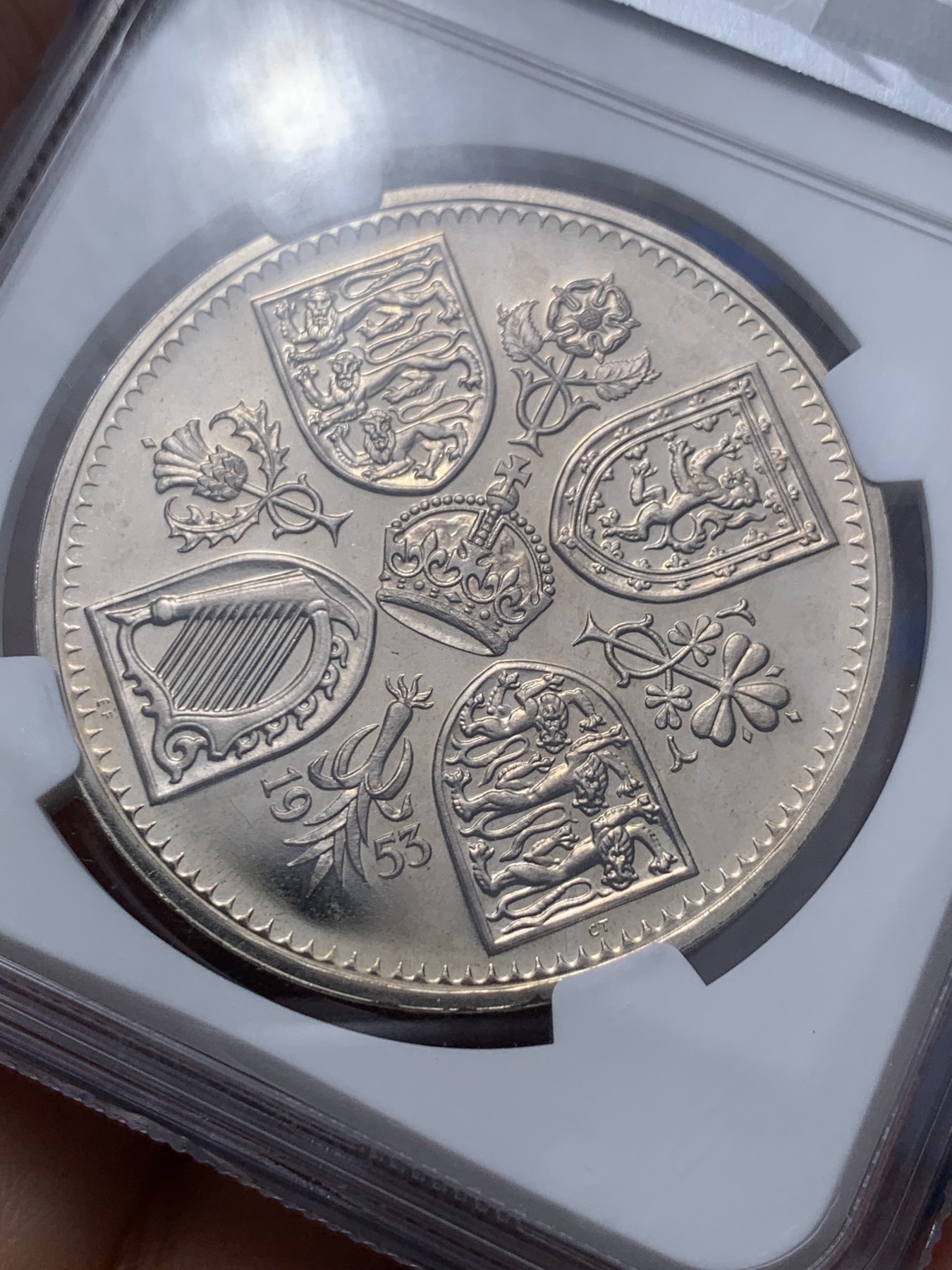 《竞宝斋》第235场-周日，周一，周二，周三 疯狂4连拍 (全场包邮) NGC PF64CAMEO 1953年英女王伊丽莎白加冕精制镍币