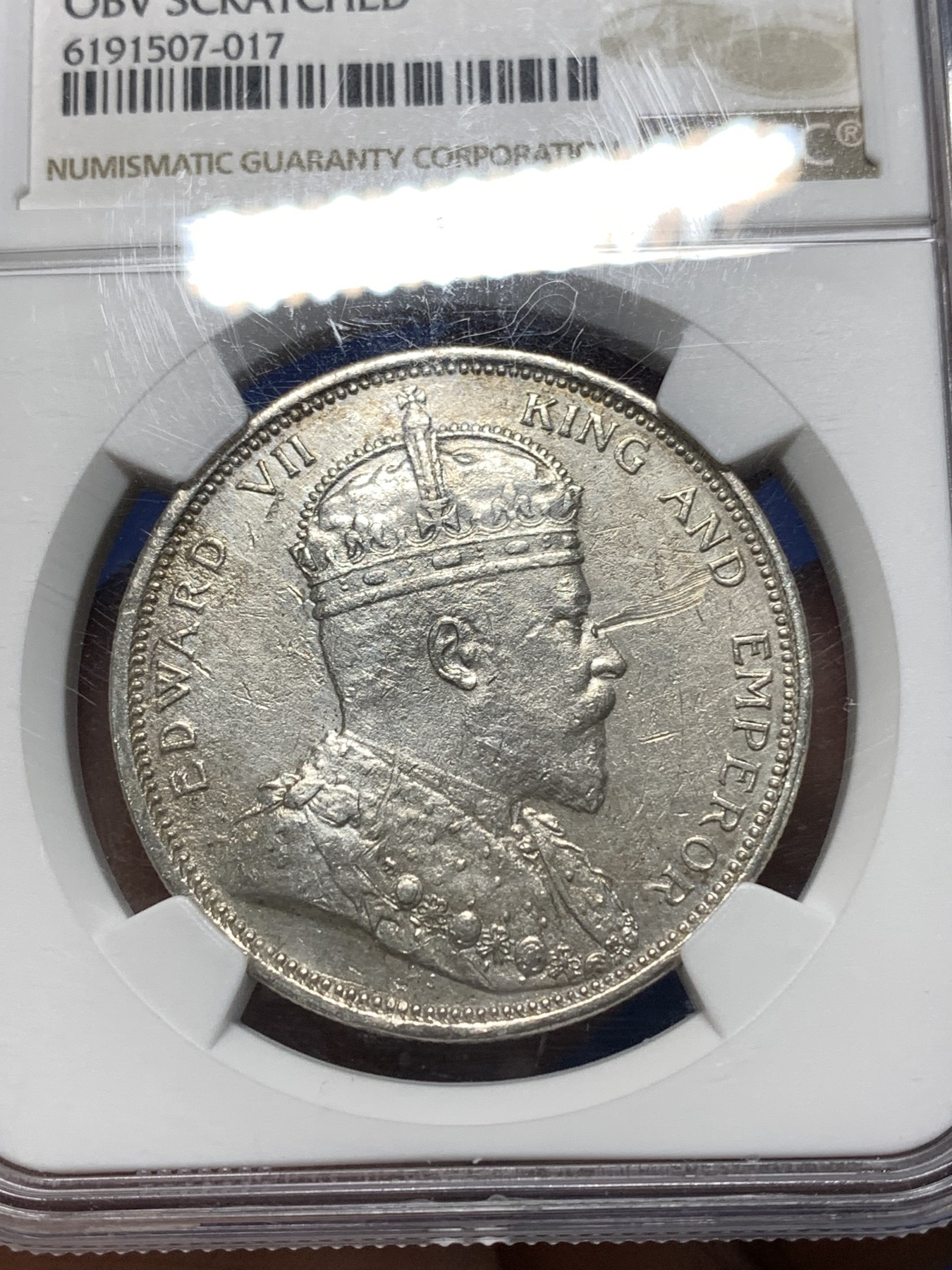 《竞宝斋》第235场-周日，周一，周二，周三 疯狂4连拍 (全场包邮) NGC  UNCD   1903年英属海峡大样 爱七壹圆银币 细节还不错