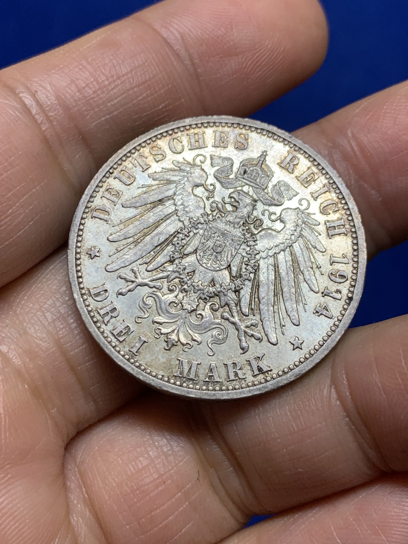 《竞宝斋》第235场-周日，周一，周二，周三 疯狂4连拍 (全场包邮) 1914年德国普鲁士威廉二世戎装3马克银币