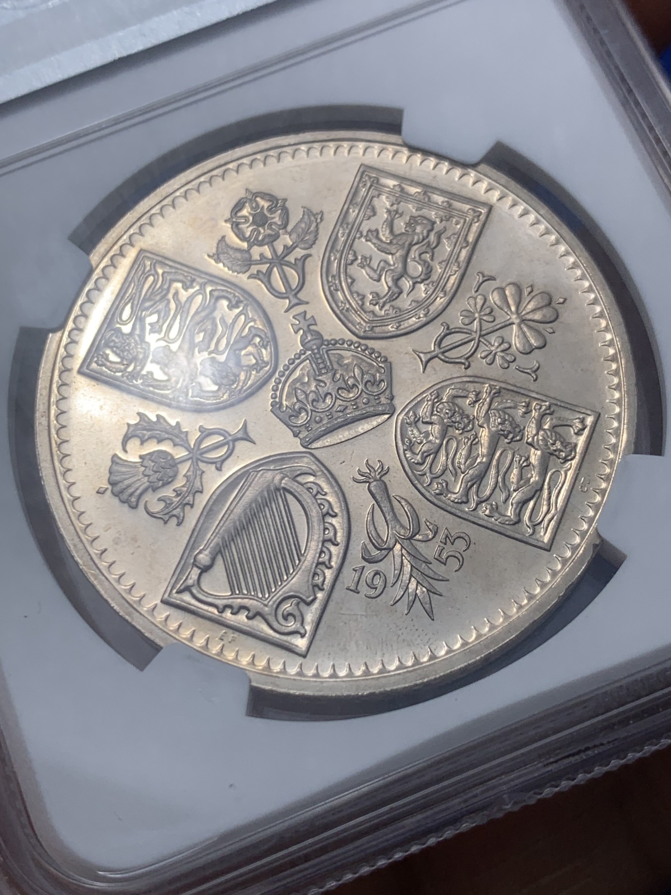 《竞宝斋》第235场-周日，周一，周二，周三 疯狂4连拍 (全场包邮) NGC PF64CAMEO 1953年英女王伊丽莎白加冕精制镍币