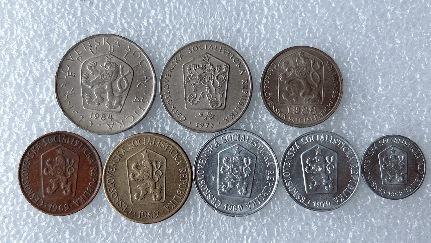 第一海外回流一元起拍收藏 散币场 第59期 捷克斯洛伐克硬币 8枚