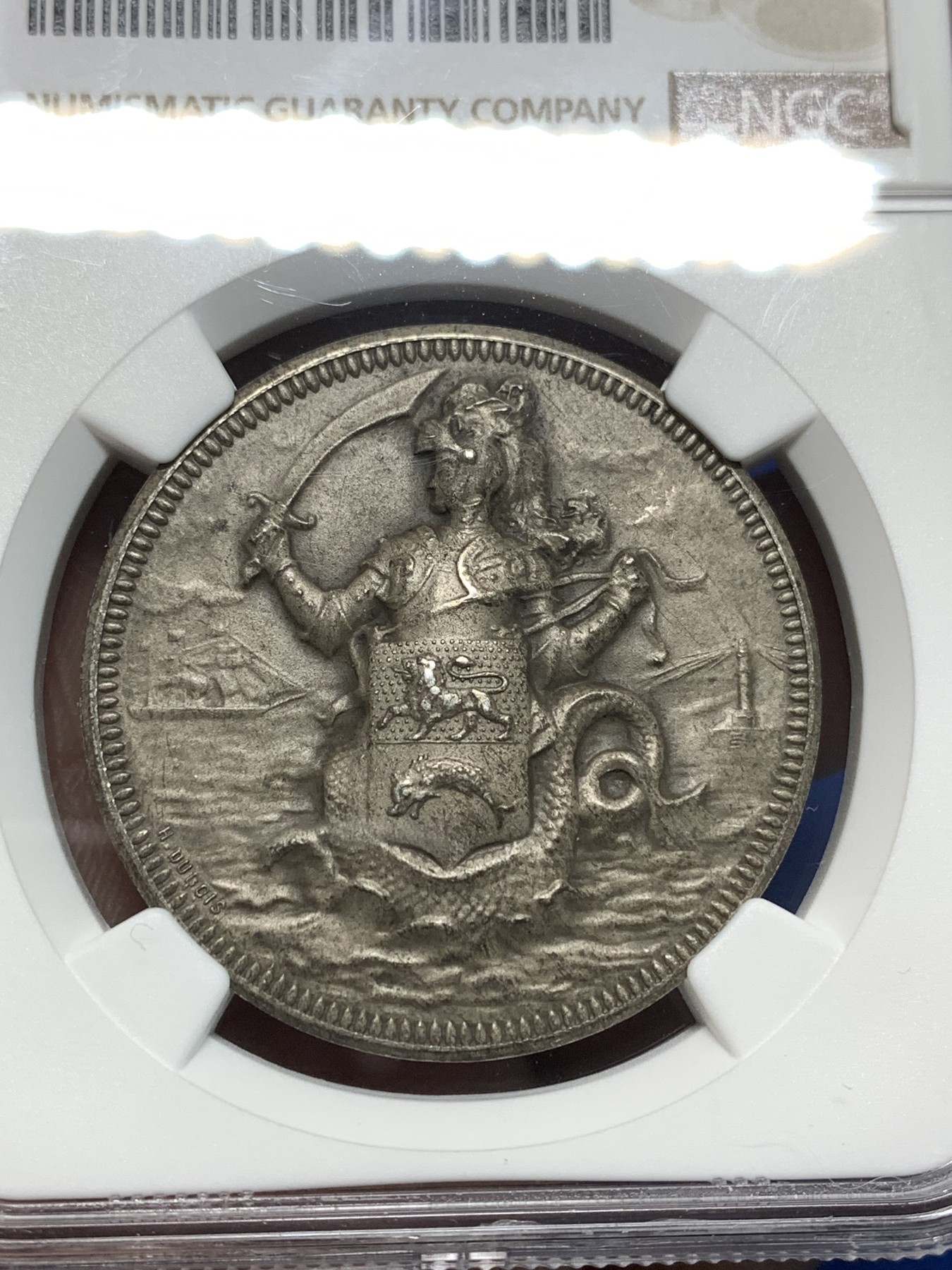 《竞宝斋》第235场-周日，周一，周二，周三 疯狂4连拍 (全场包邮) NGC MS63 1890年法国杜波依斯盾徽银章