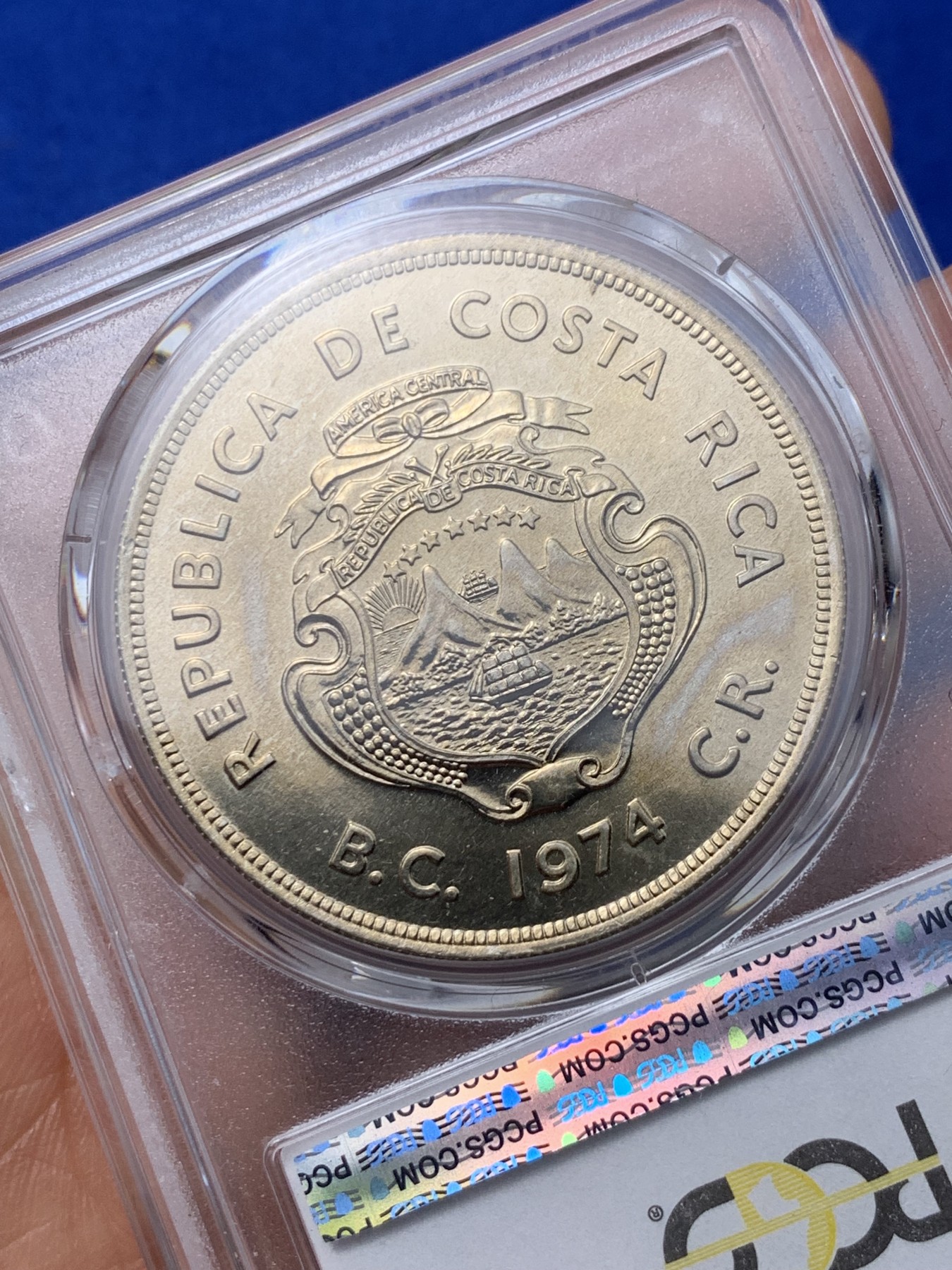 《竞宝斋》第235场-周日，周一，周二，周三 疯狂4连拍 (全场包邮) PCGS金盾 MS66 哥斯达黎加1974年动物100克朗大银币