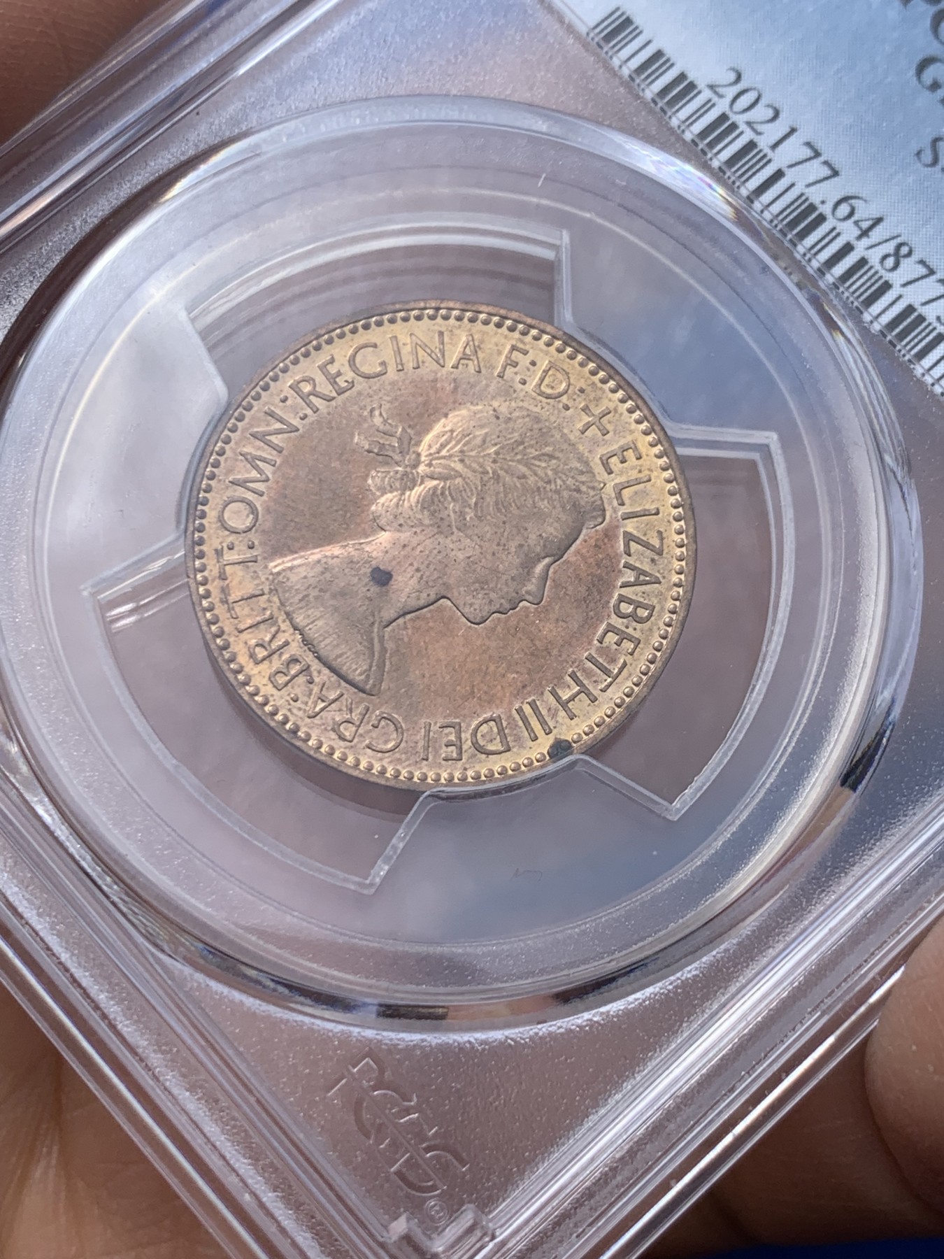 《竞宝斋》第235场-周日，周一，周二，周三 疯狂4连拍 (全场包邮) PCGS-MS64RD 季军分 1953年伊丽莎白女王精铸半便士，RD难得，凑套佳品。22年SBP拍卖65RD合人民币超过950元成交。