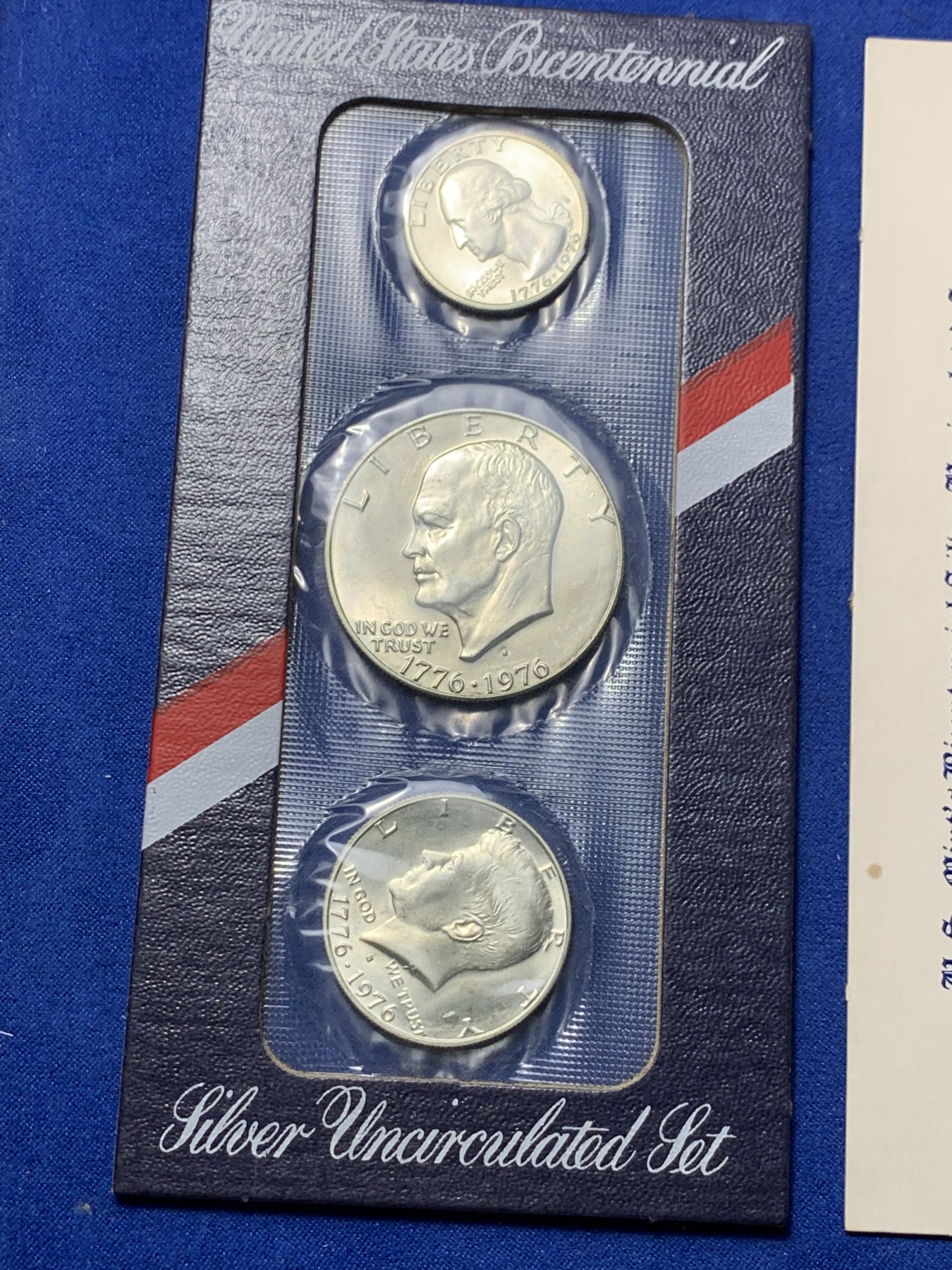 《竞宝斋》第235场-周日，周一，周二，周三 疯狂4连拍 (全场包邮) 美国1976年独立200周年纪念银币三枚套