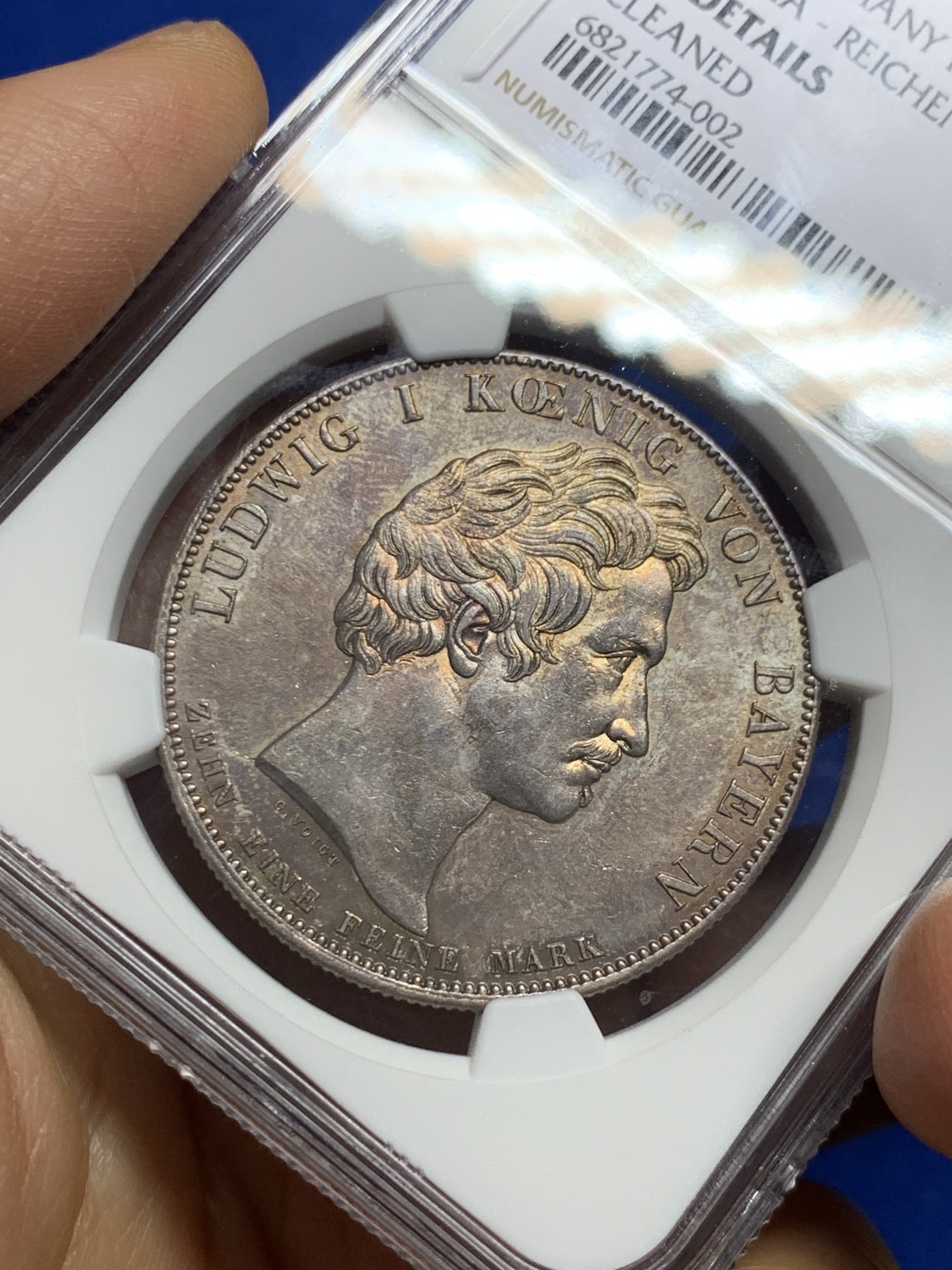 《竞宝斋》第235场-周日，周一，周二，周三 疯狂4连拍 (全场包邮) NGC AU 德国 1826 巴伐利亚 赖兴巴赫和弗劳恩霍夫 泰勒大银币底板光好带彩