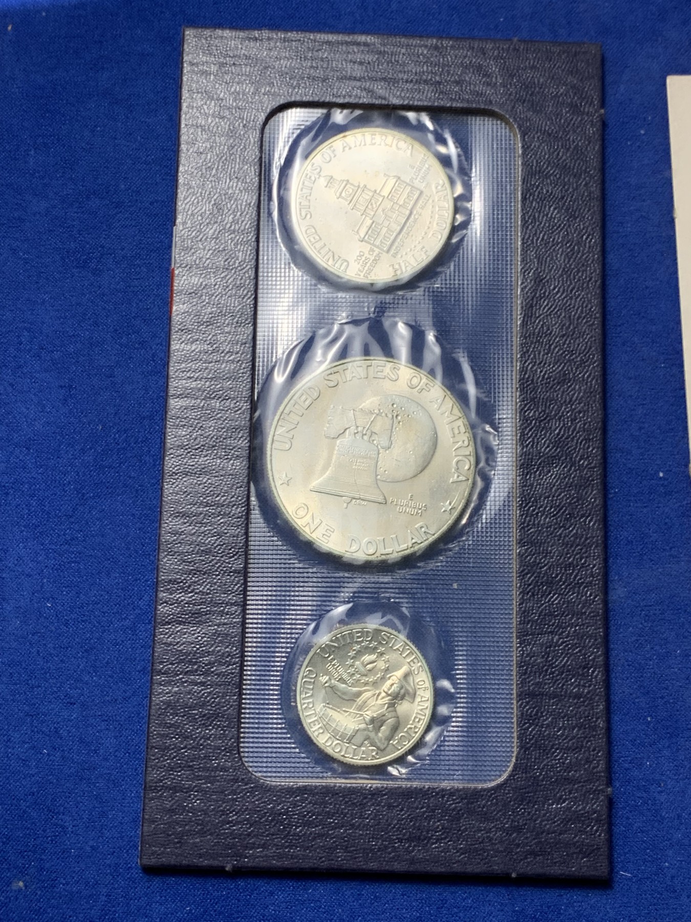 《竞宝斋》第235场-周日，周一，周二，周三 疯狂4连拍 (全场包邮) 美国1976年独立200周年纪念银币三枚套