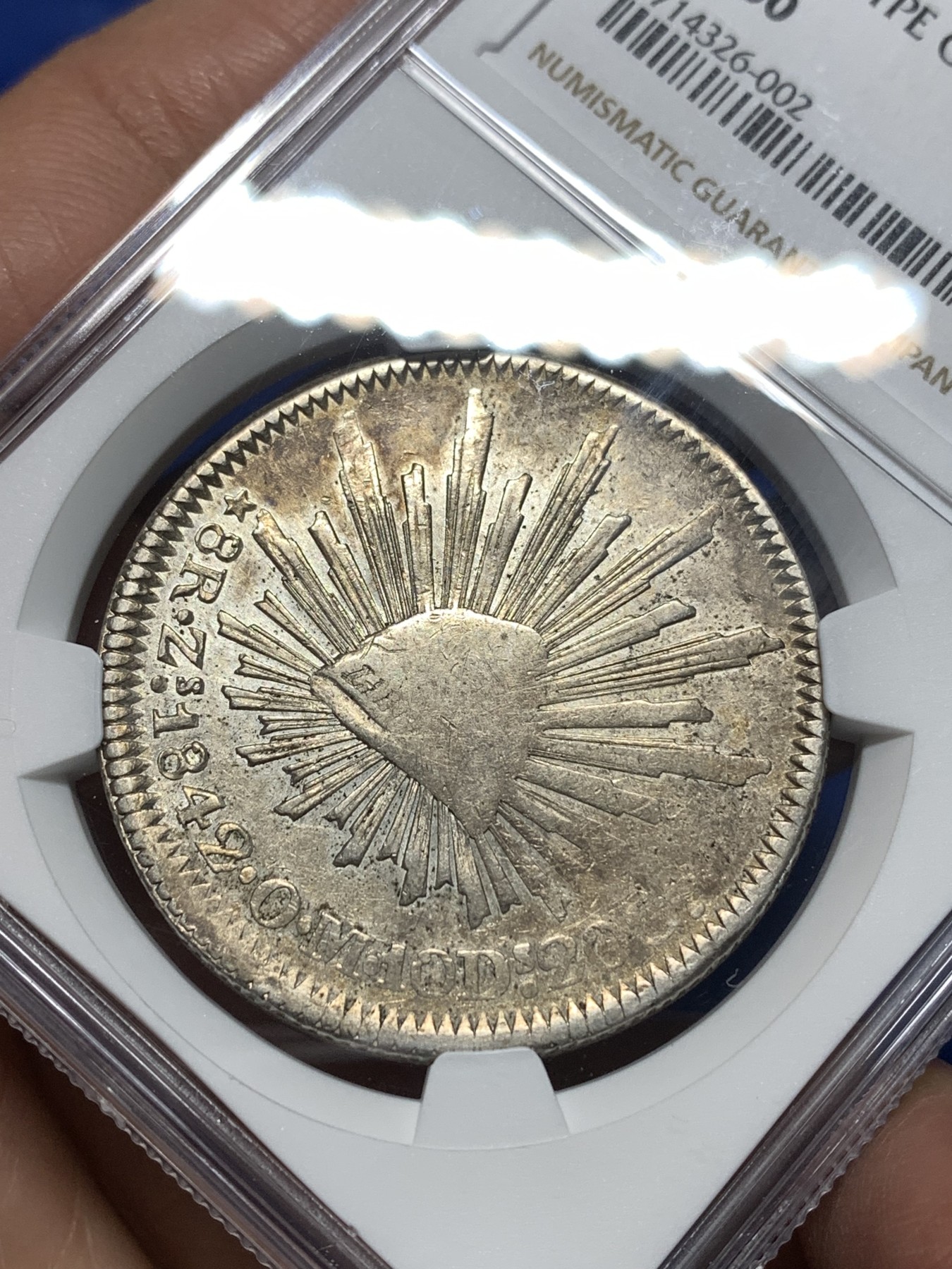 《竞宝斋》第235场-周日，周一，周二，周三 疯狂4连拍 (全场包邮) NGC-AU50 墨西哥1842年Zs厂8r鹰洋 1843版鹰型