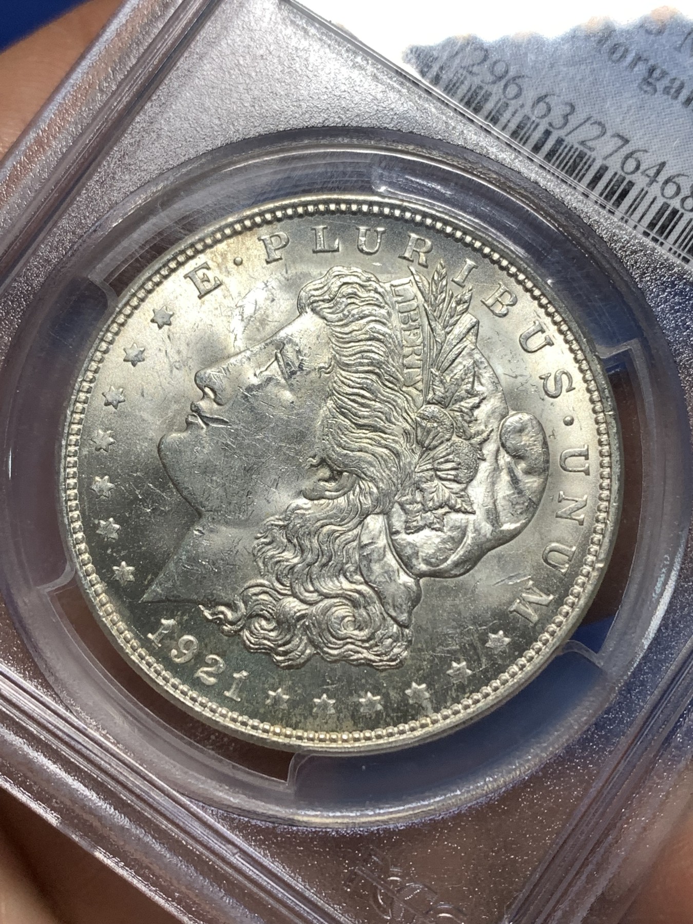 《竞宝斋》第235场-周日，周一，周二，周三 疯狂4连拍 (全场包邮) PCGS-MS63 1921美国摩根银币 1美元