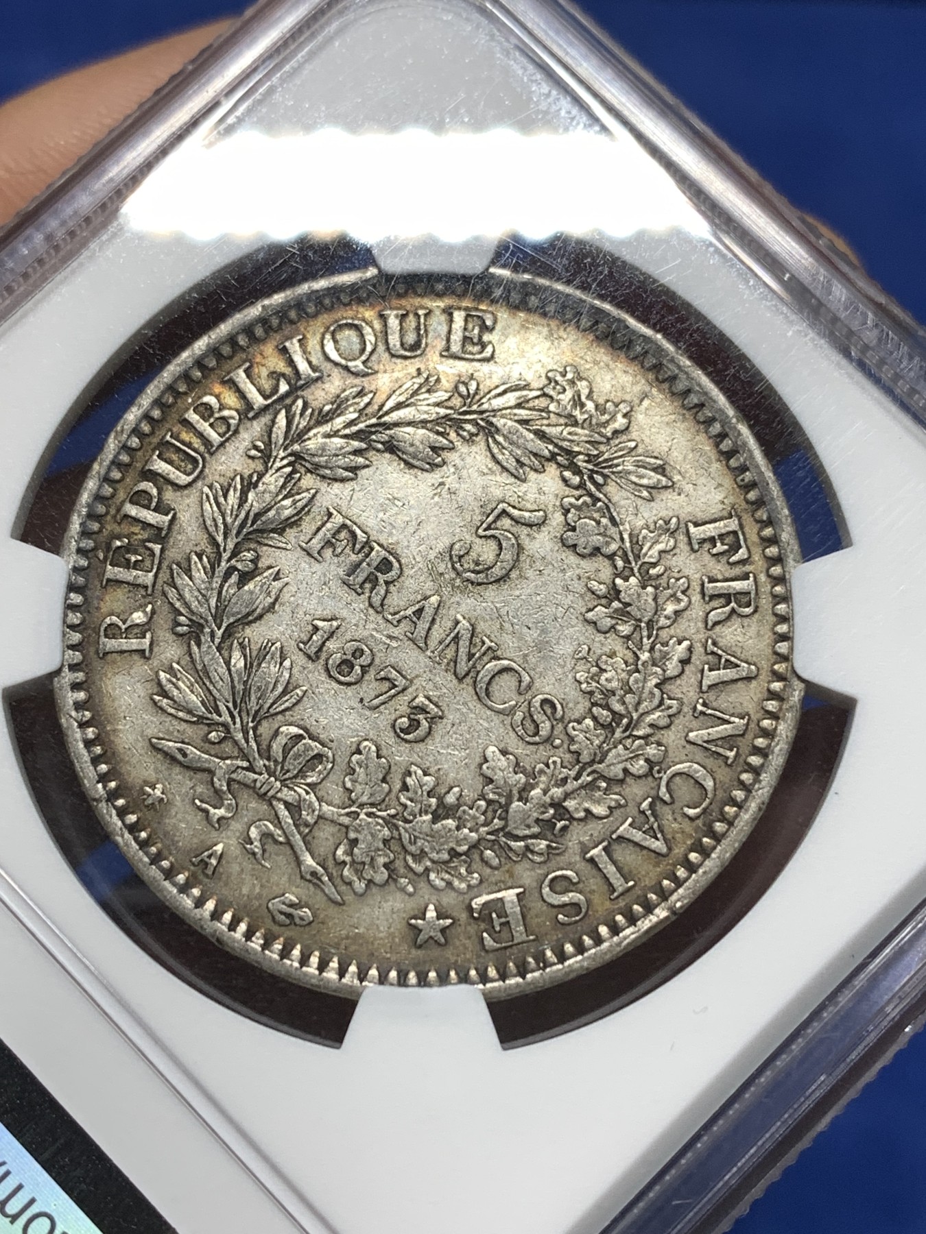 《竞宝斋》第235场-周日，周一，周二，周三 疯狂4连拍 (全场包邮) NGC XF45 法国1873大力神5法郎银币