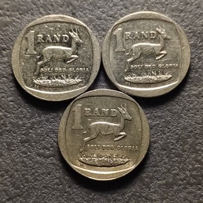 0起1加-纯粹捡漏拍-283散币银币场 - 南非不同年份不同语言版本1兰特3枚一组