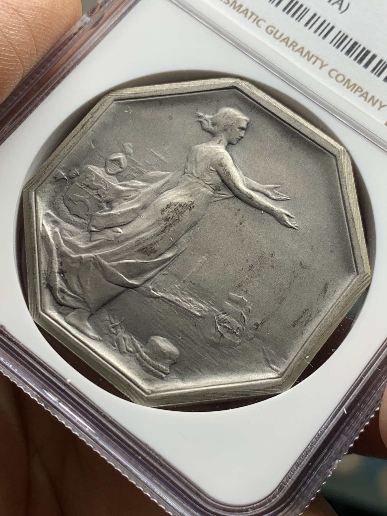 《竞宝斋》第237场- 周日，周一，周二，周日 疯狂4连拍 (全场包邮) NGC-MS63 法国八角银章，敦刻尔克商会，42mm大规格