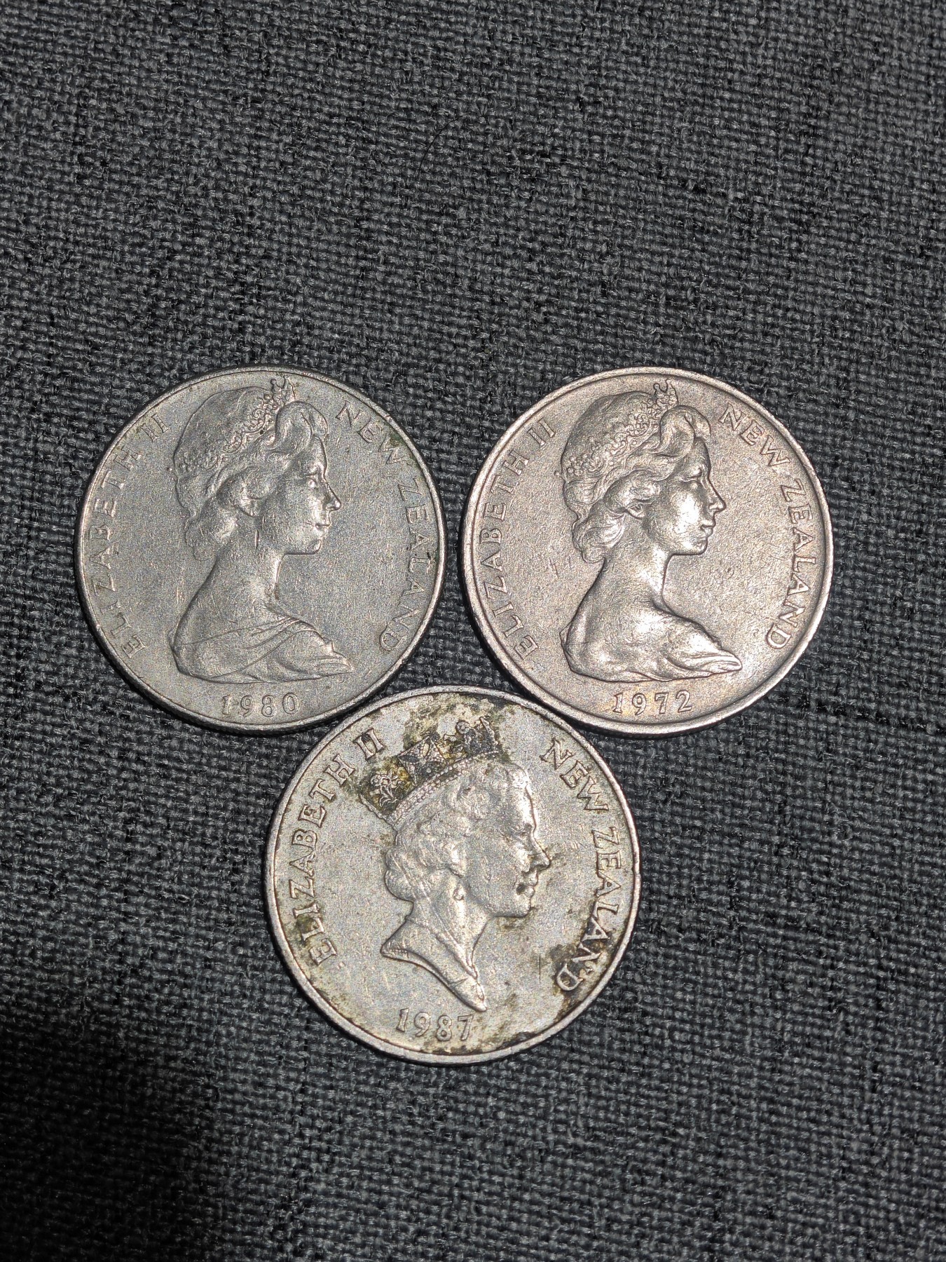 外国硬币收藏第8期 新西兰英女王毛利面具10分3枚